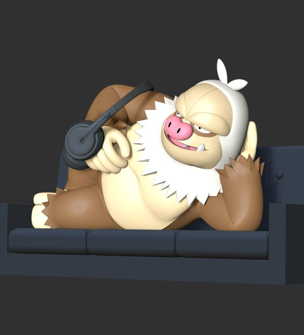 Slaking Pokemon - Headphone Holder 3D print model_16