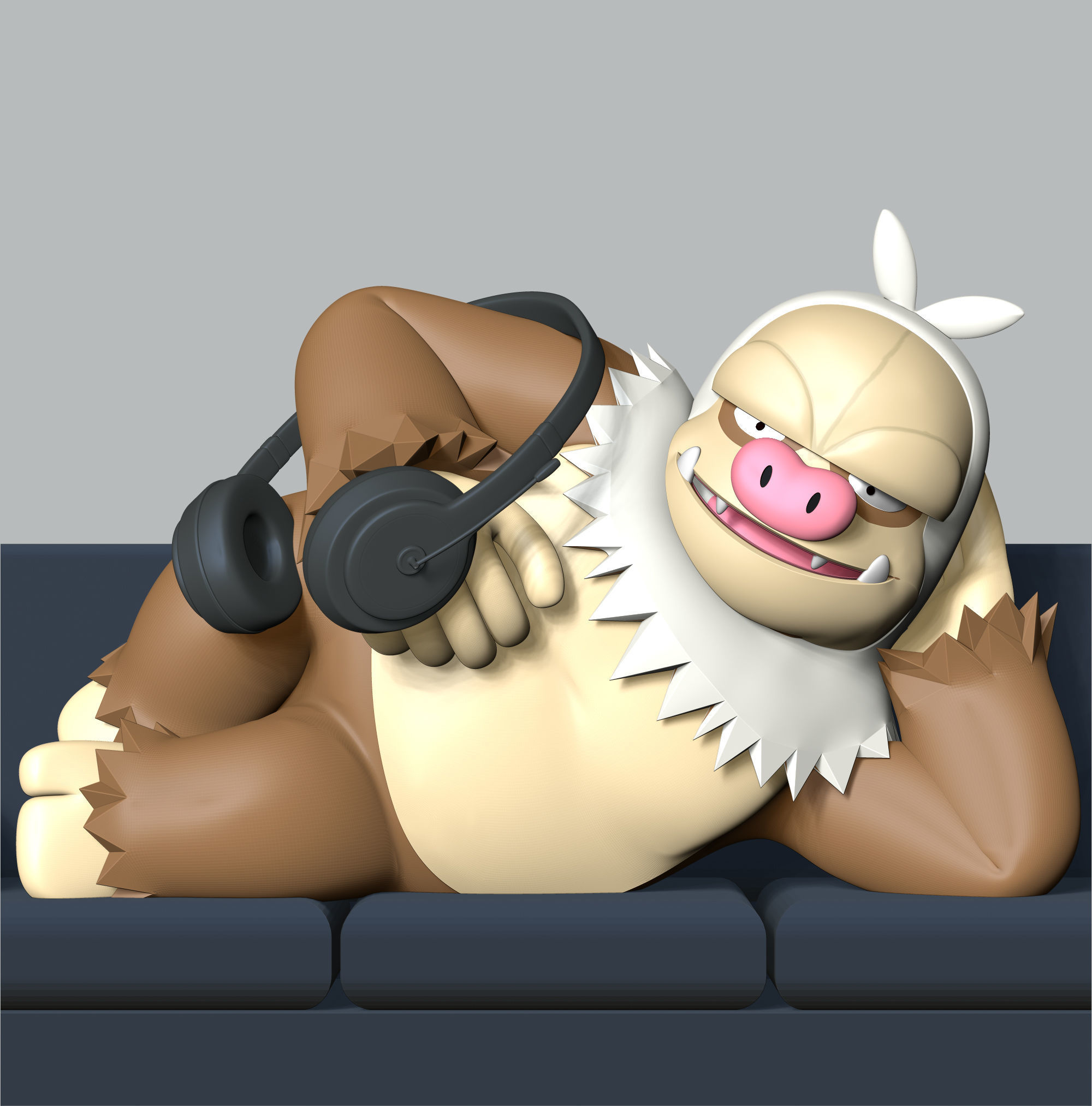 Slaking Pokemon - Headphone Holder 3D print model_2