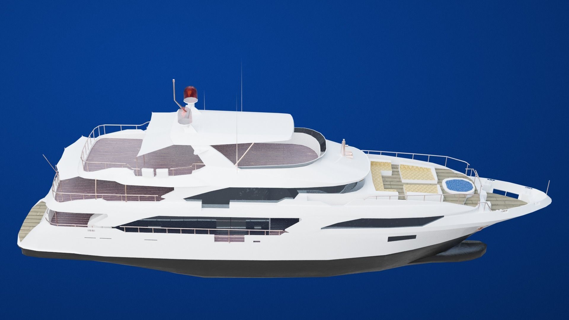Mega Yacht Low-poly 3D model_14