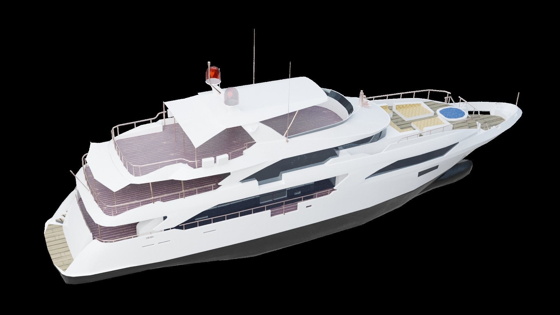 Mega Yacht Low-poly 3D model_21