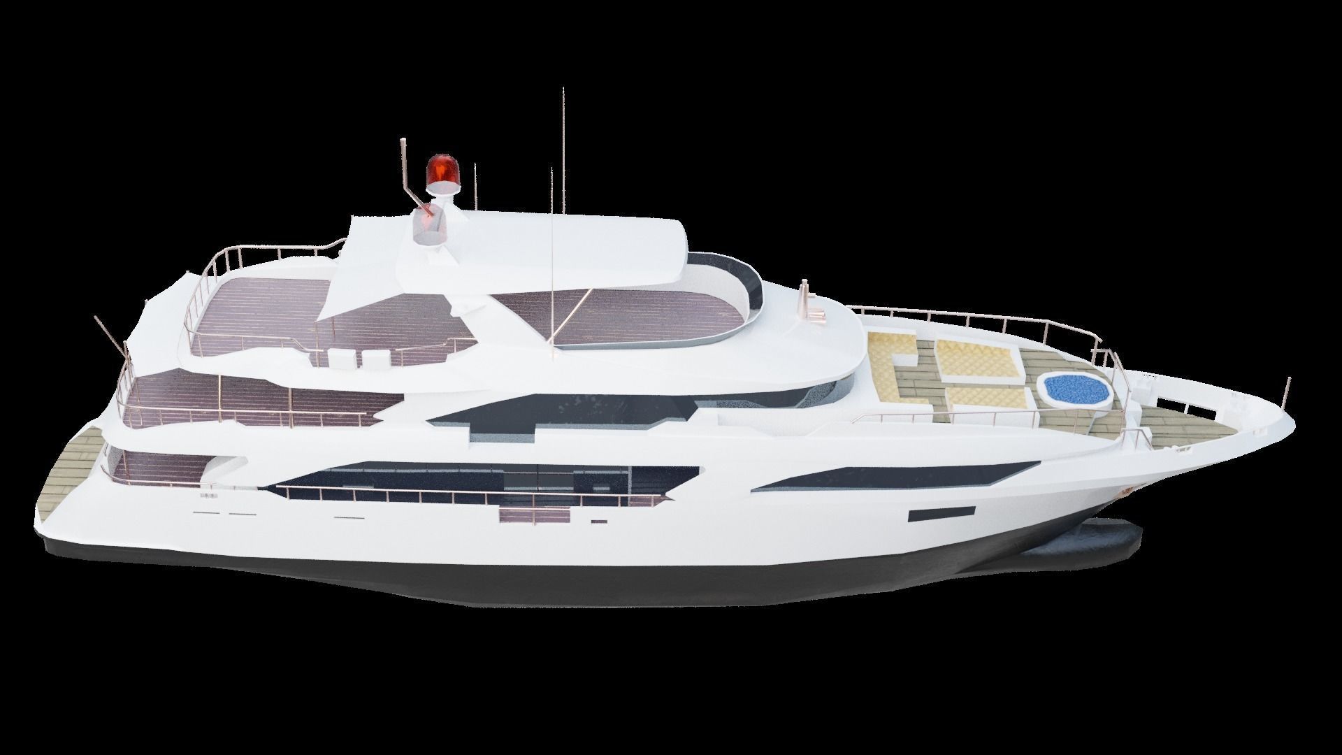 Mega Yacht Low-poly 3D model_13