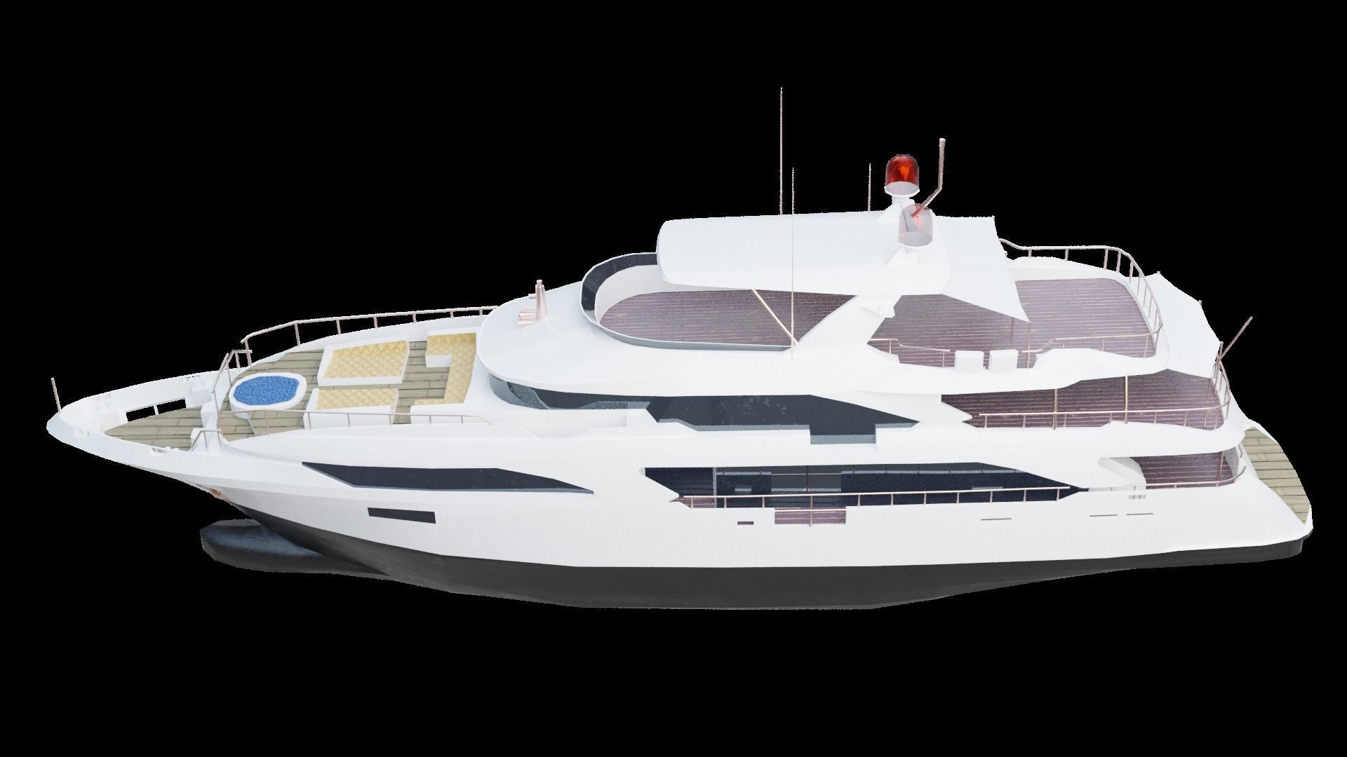 Mega Yacht Low-poly 3D model_3