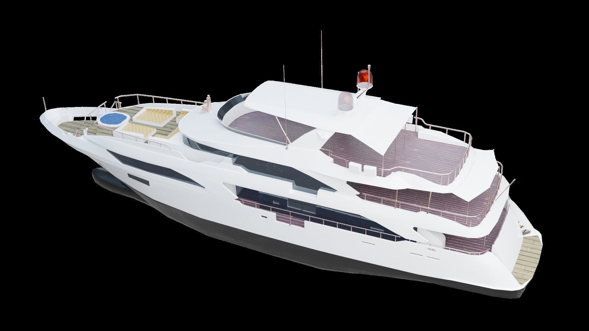 Mega Yacht Low-poly 3D model_9