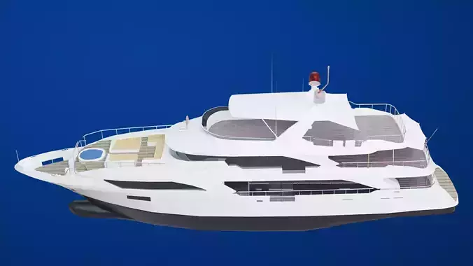 Mega Yacht Low-poly 3D model