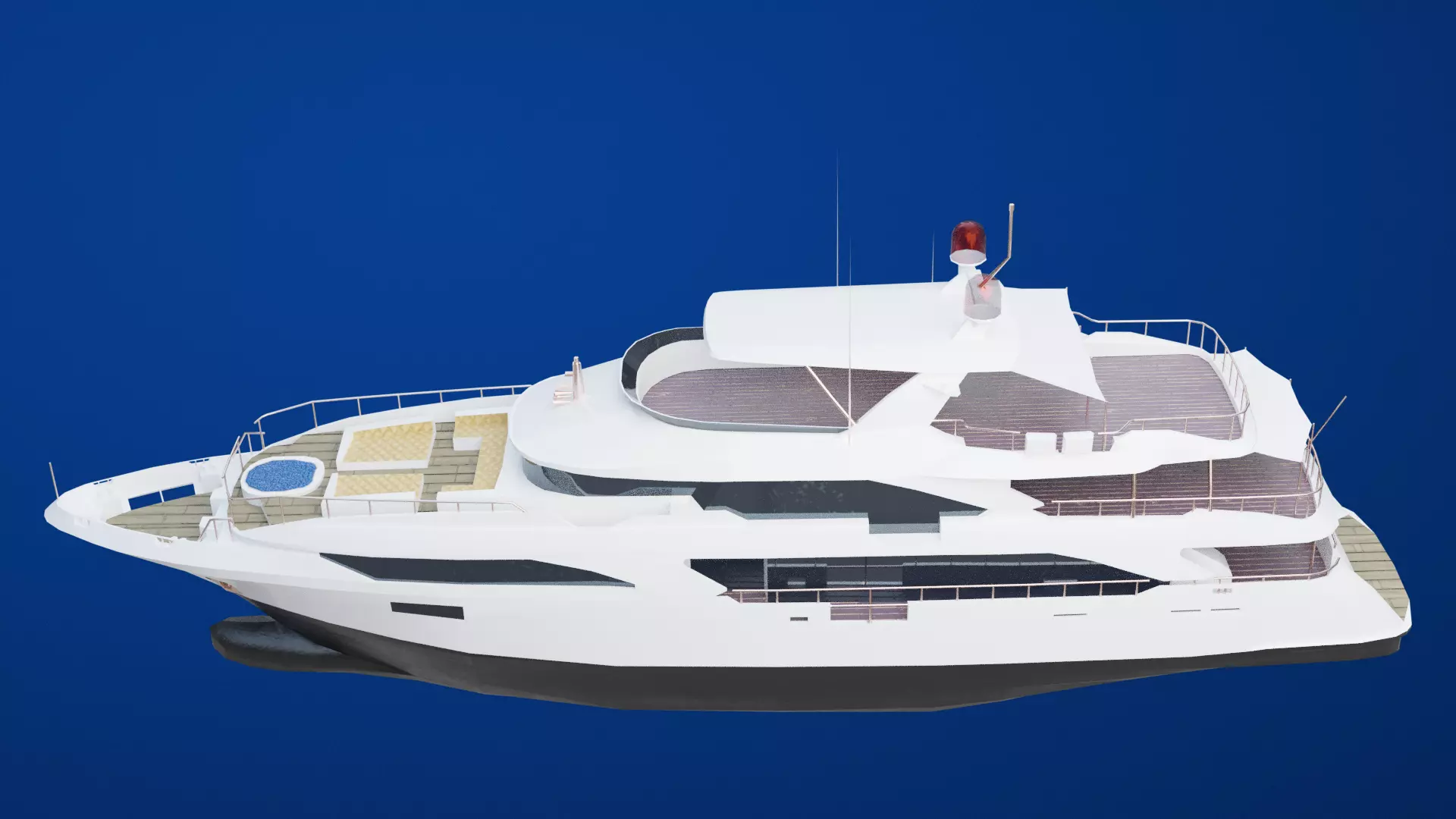 Mega Yacht Low-poly 3D model_0