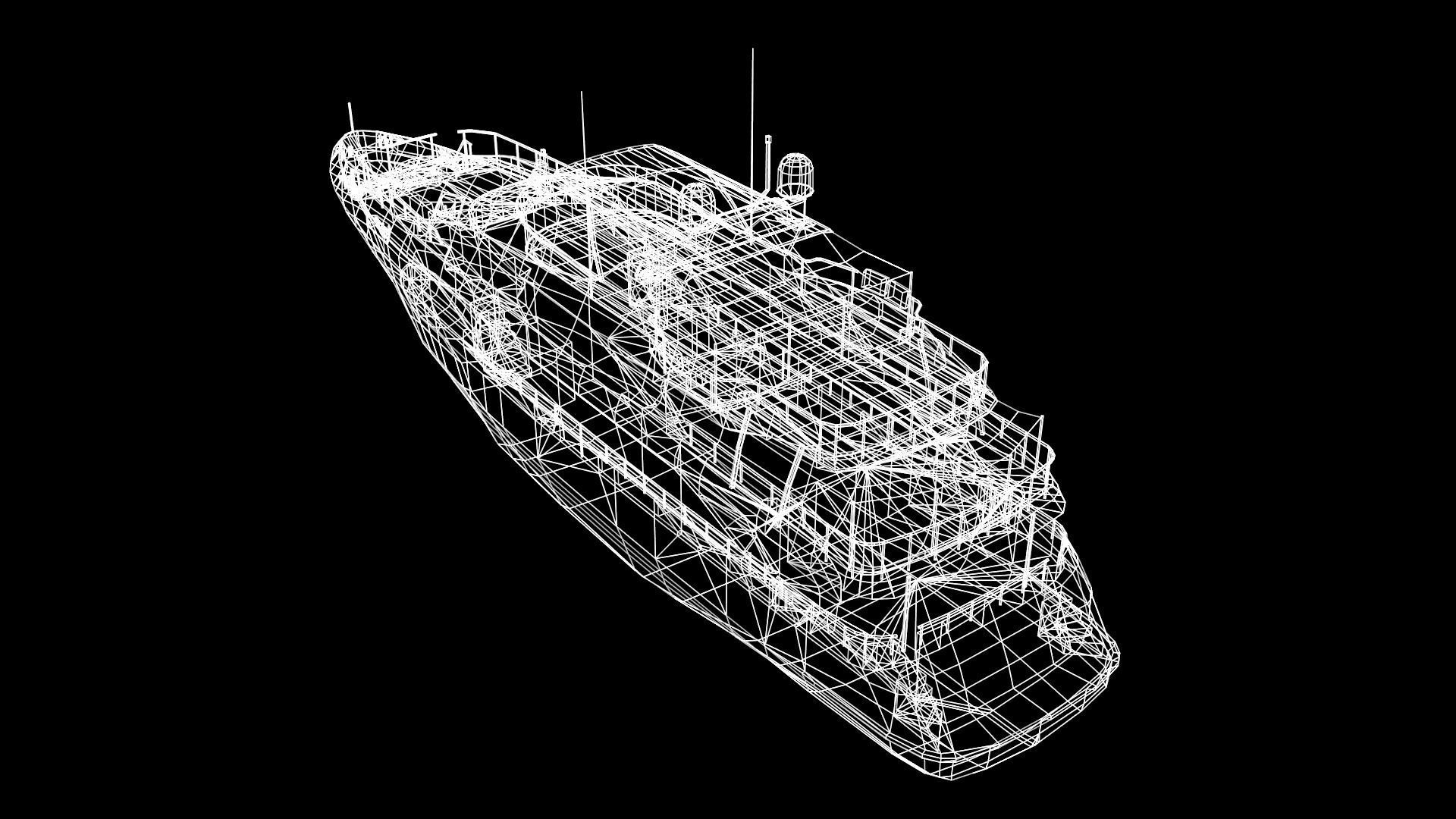 Mega Yacht Low-poly 3D model_38