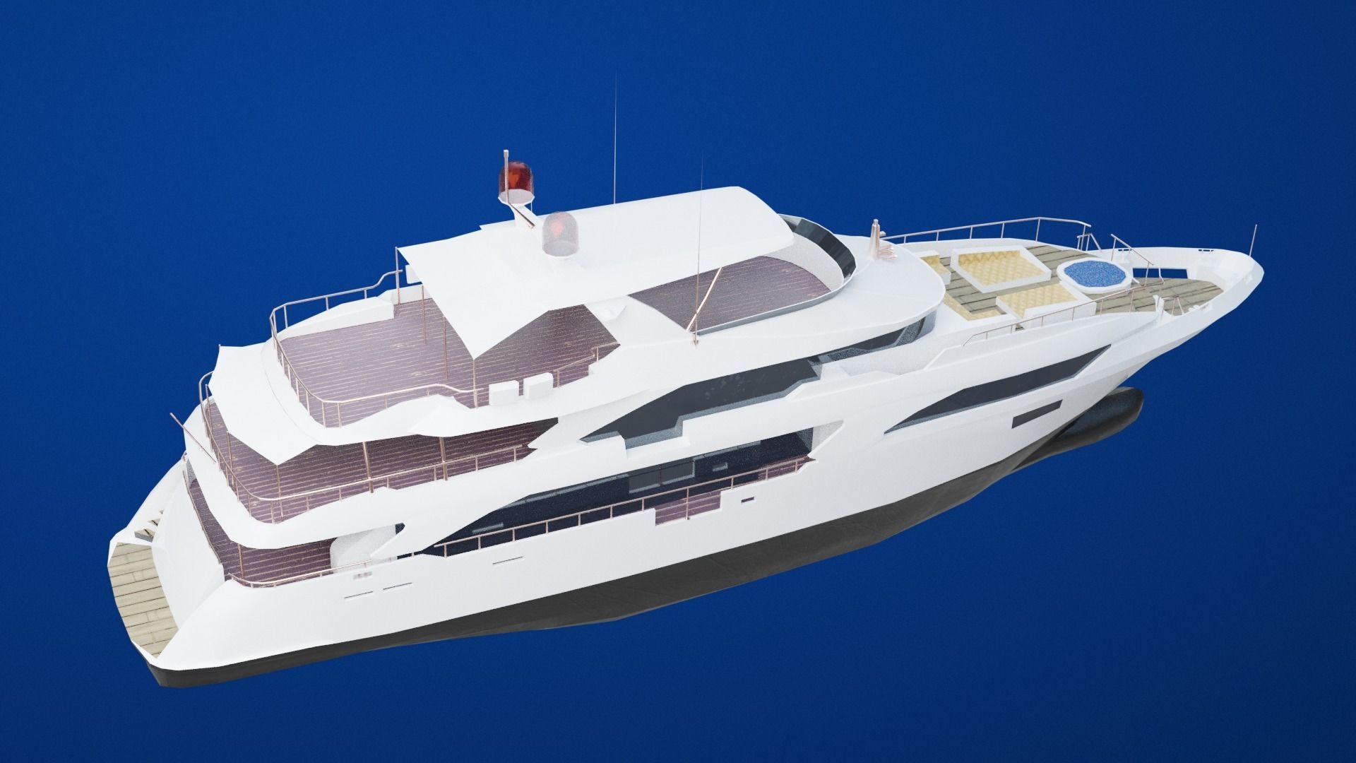 Mega Yacht Low-poly 3D model_20