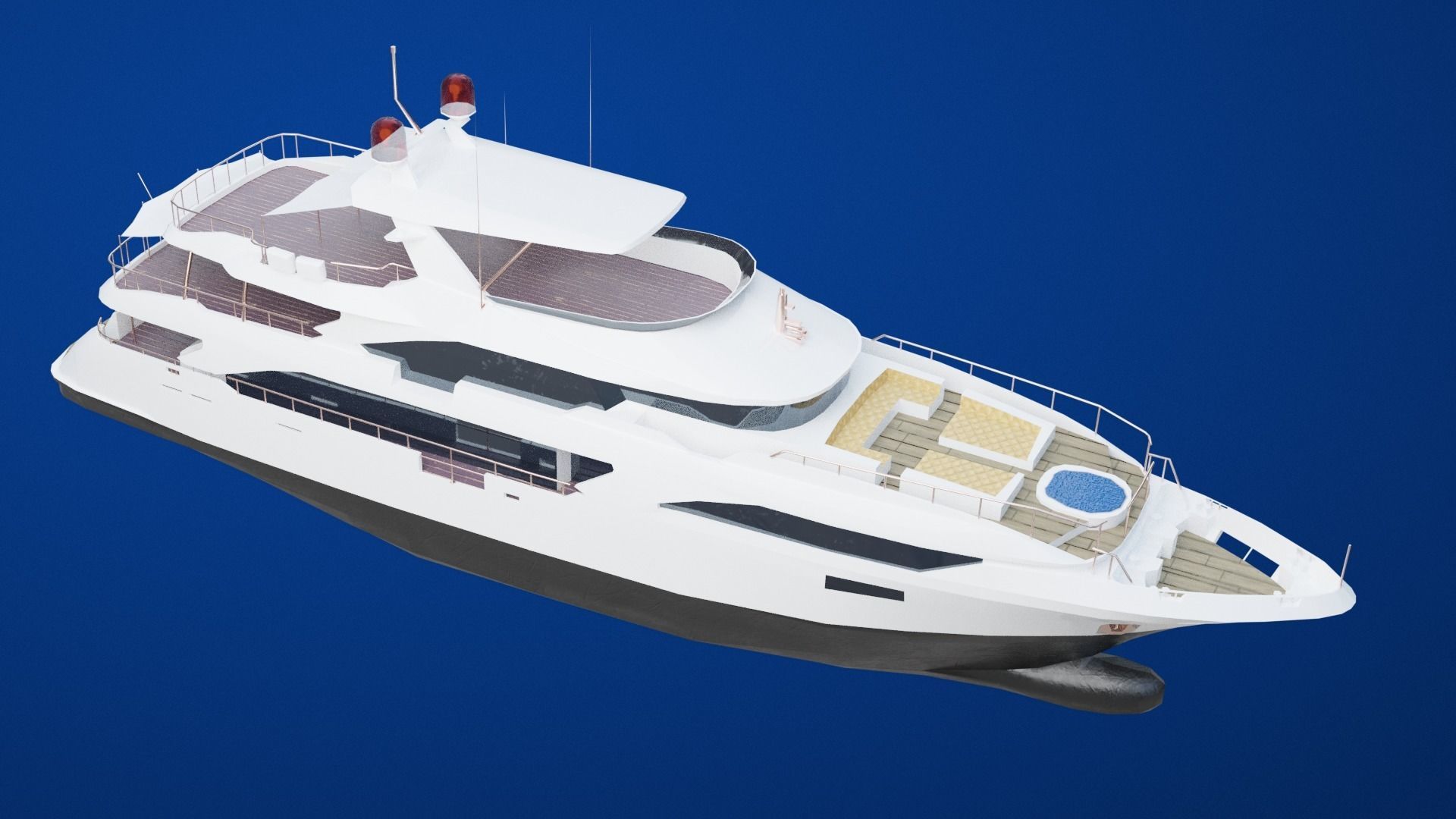 Mega Yacht Low-poly 3D model_18