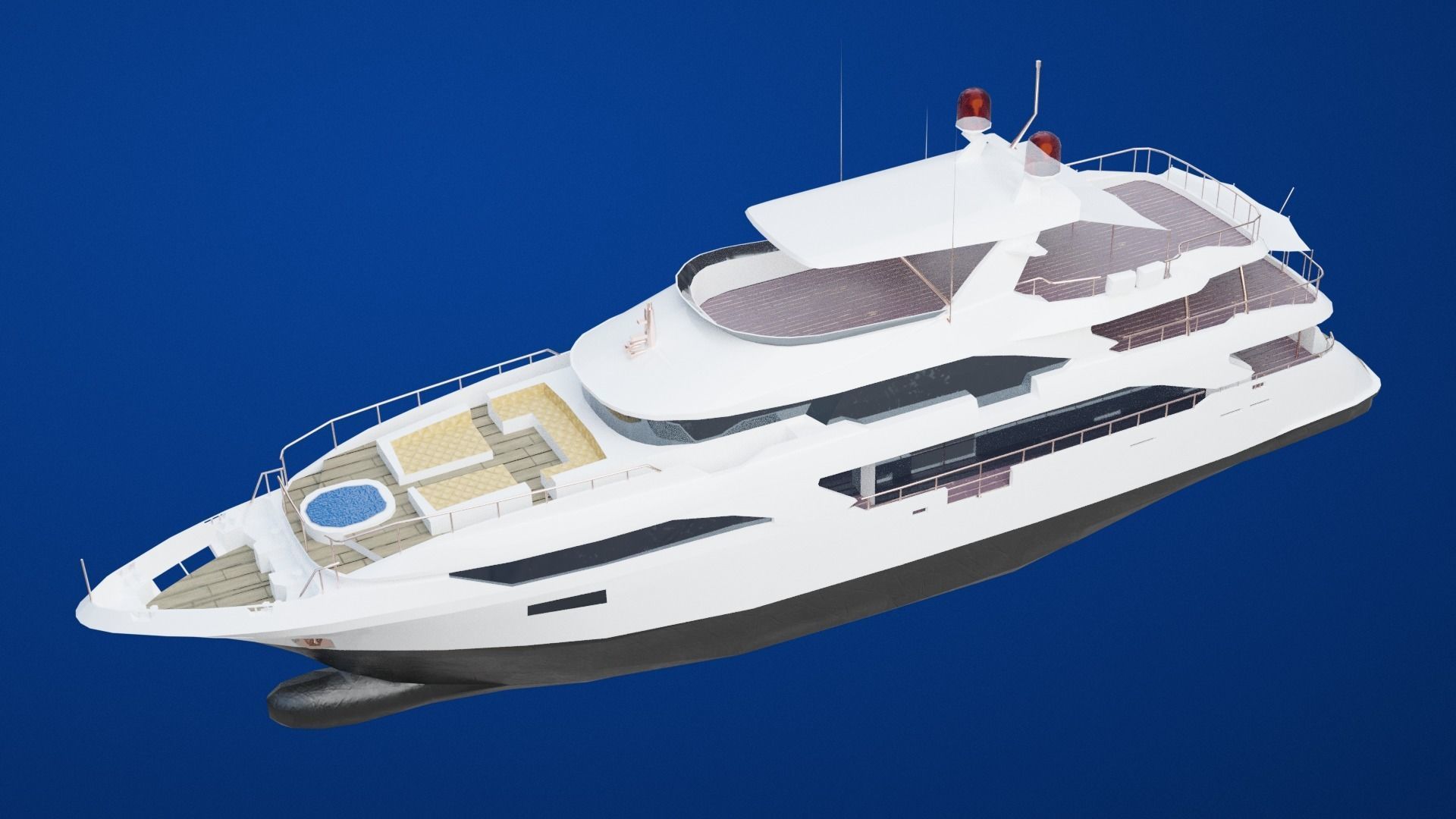 Mega Yacht Low-poly 3D model_4