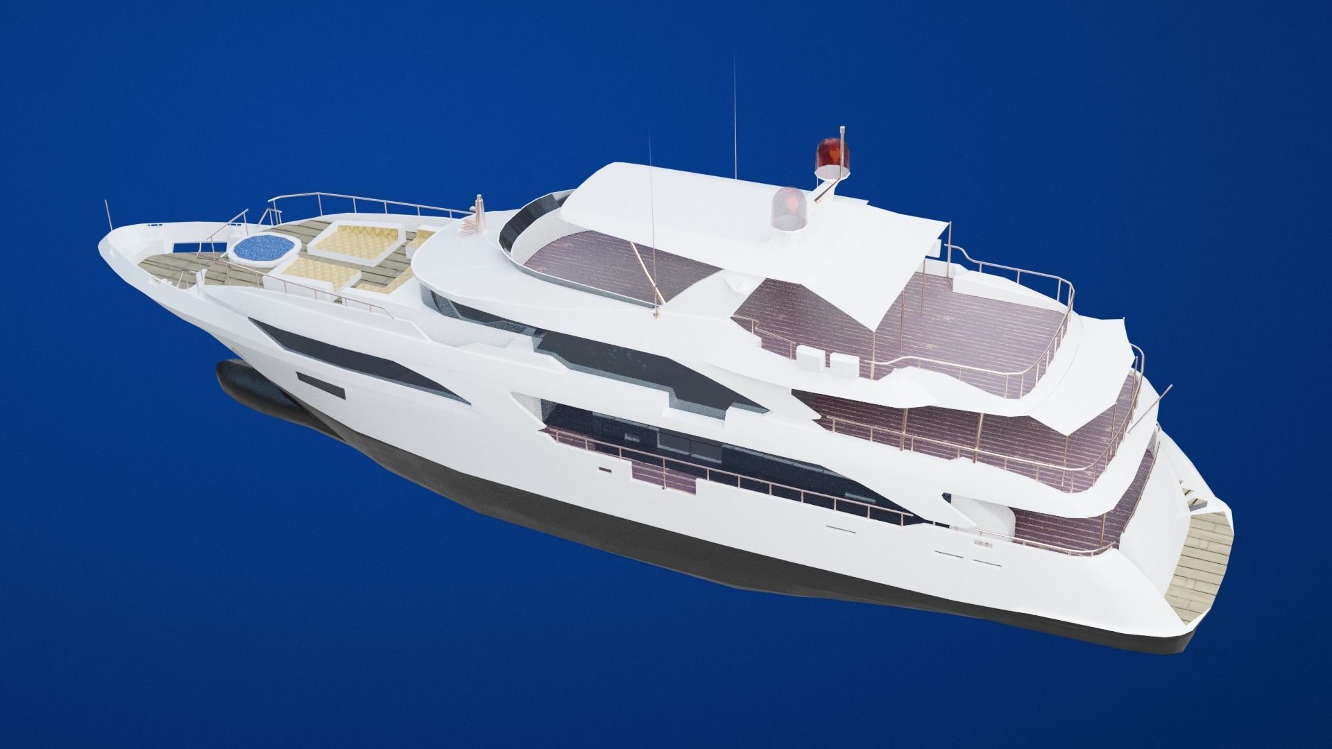 Mega Yacht Low-poly 3D model_10