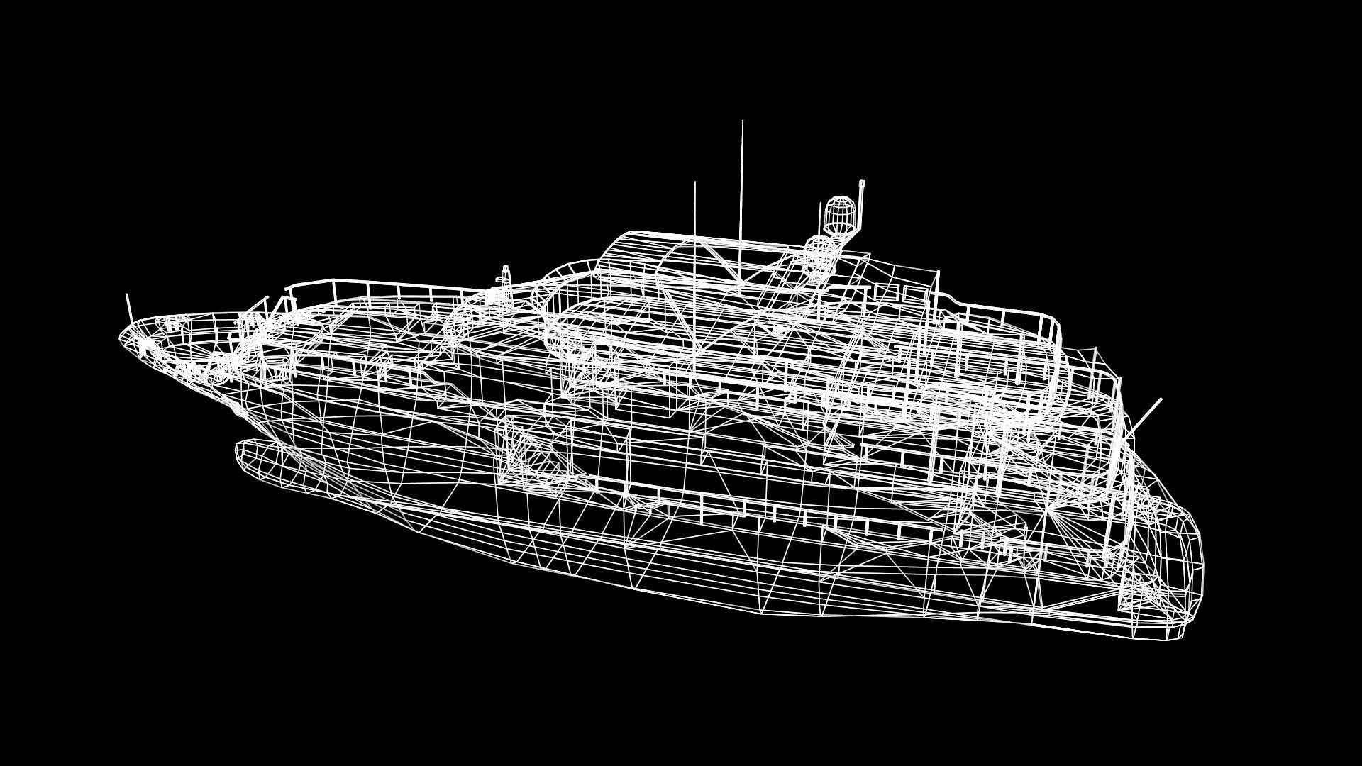 Mega Yacht Low-poly 3D model_37