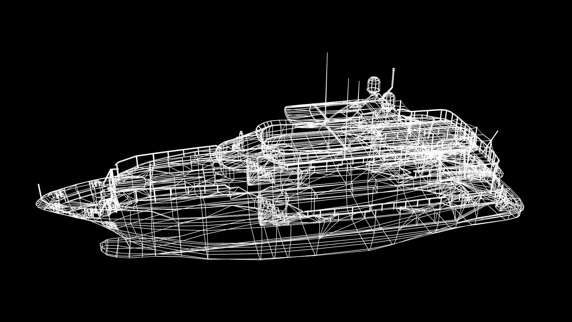 Mega Yacht Low-poly 3D model_34