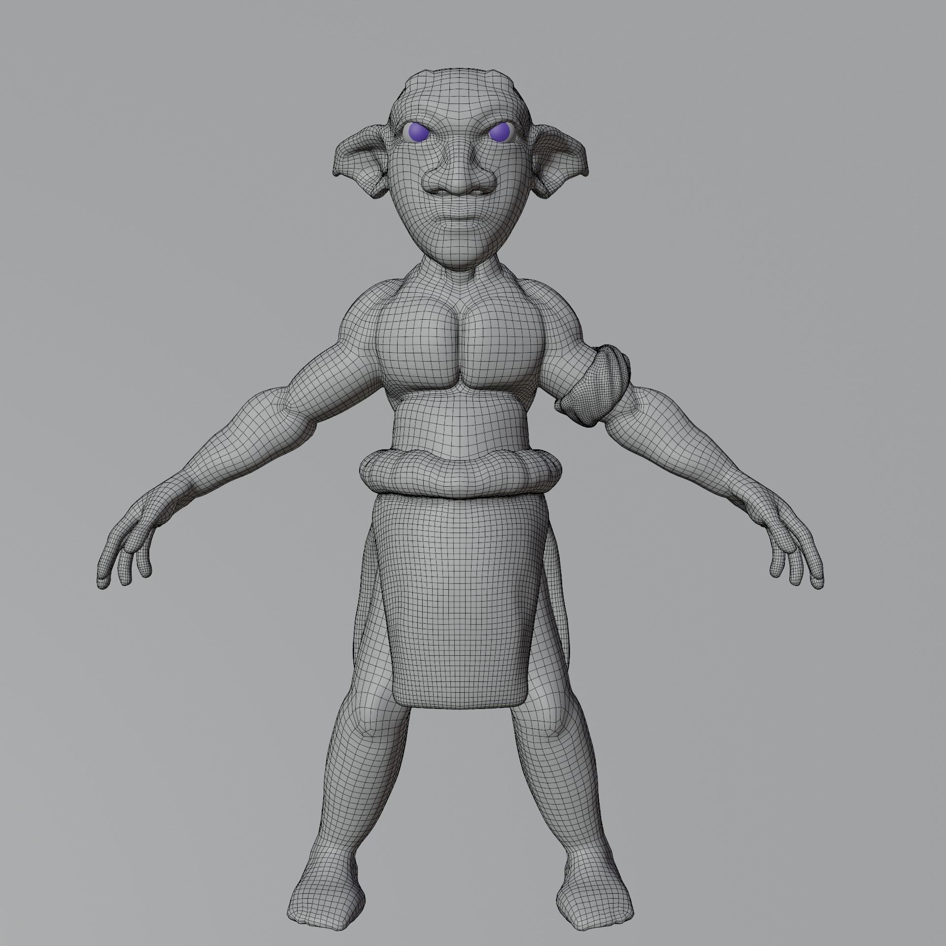 Green Goblin A Pose Not Rigged Low-poly 3D model_8