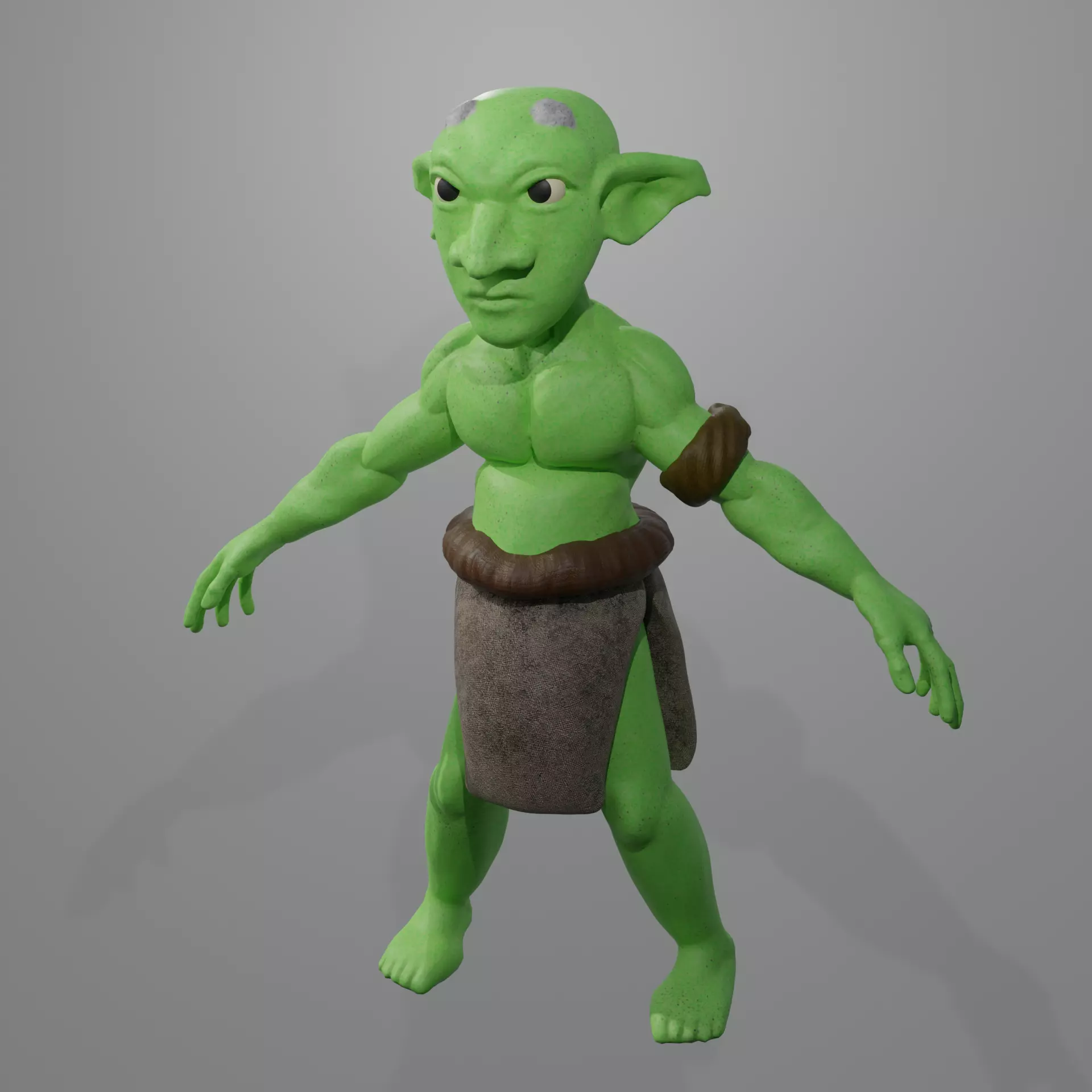 Green Goblin A Pose Not Rigged Low-poly 3D model_0