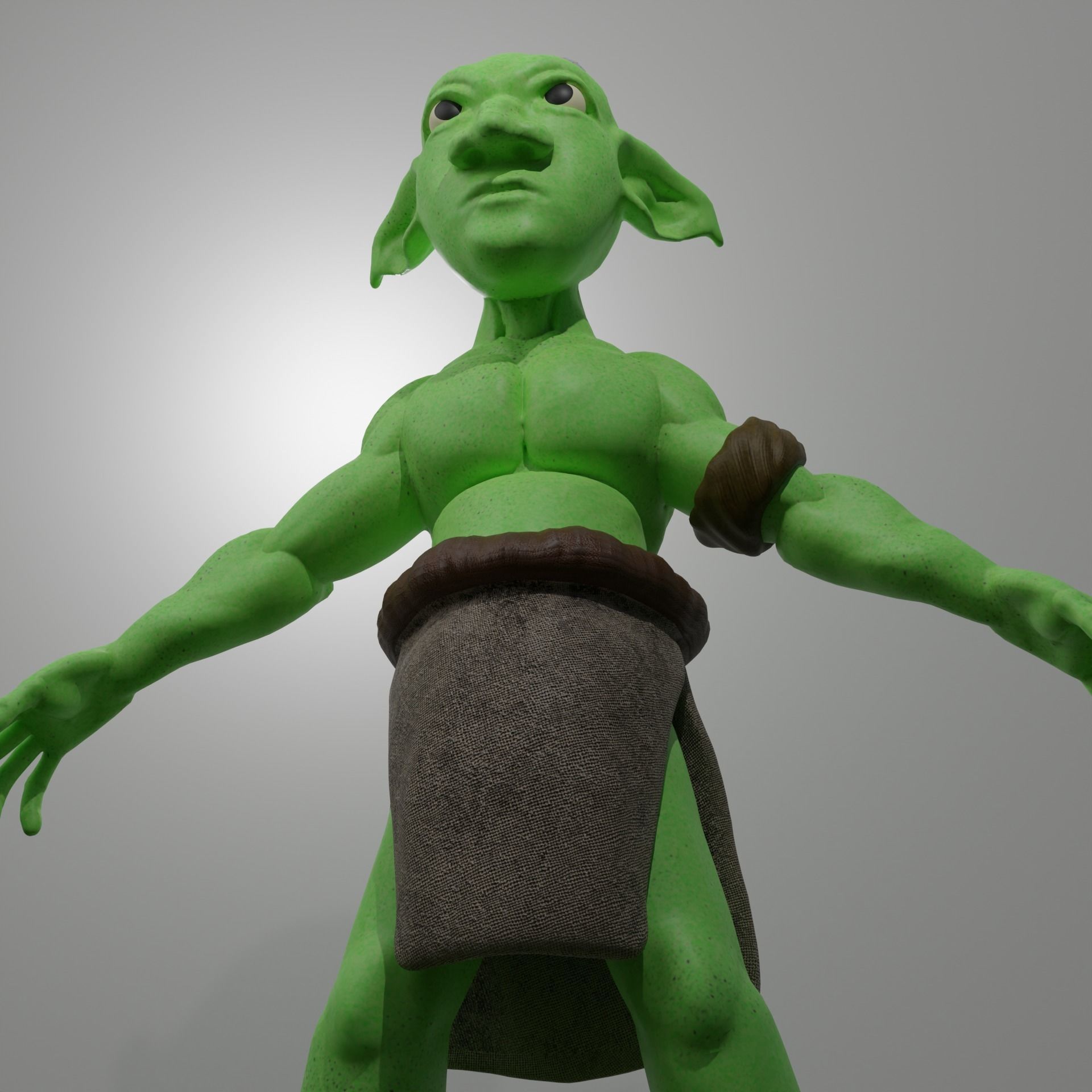 Green Goblin A Pose Not Rigged Low-poly 3D model_3