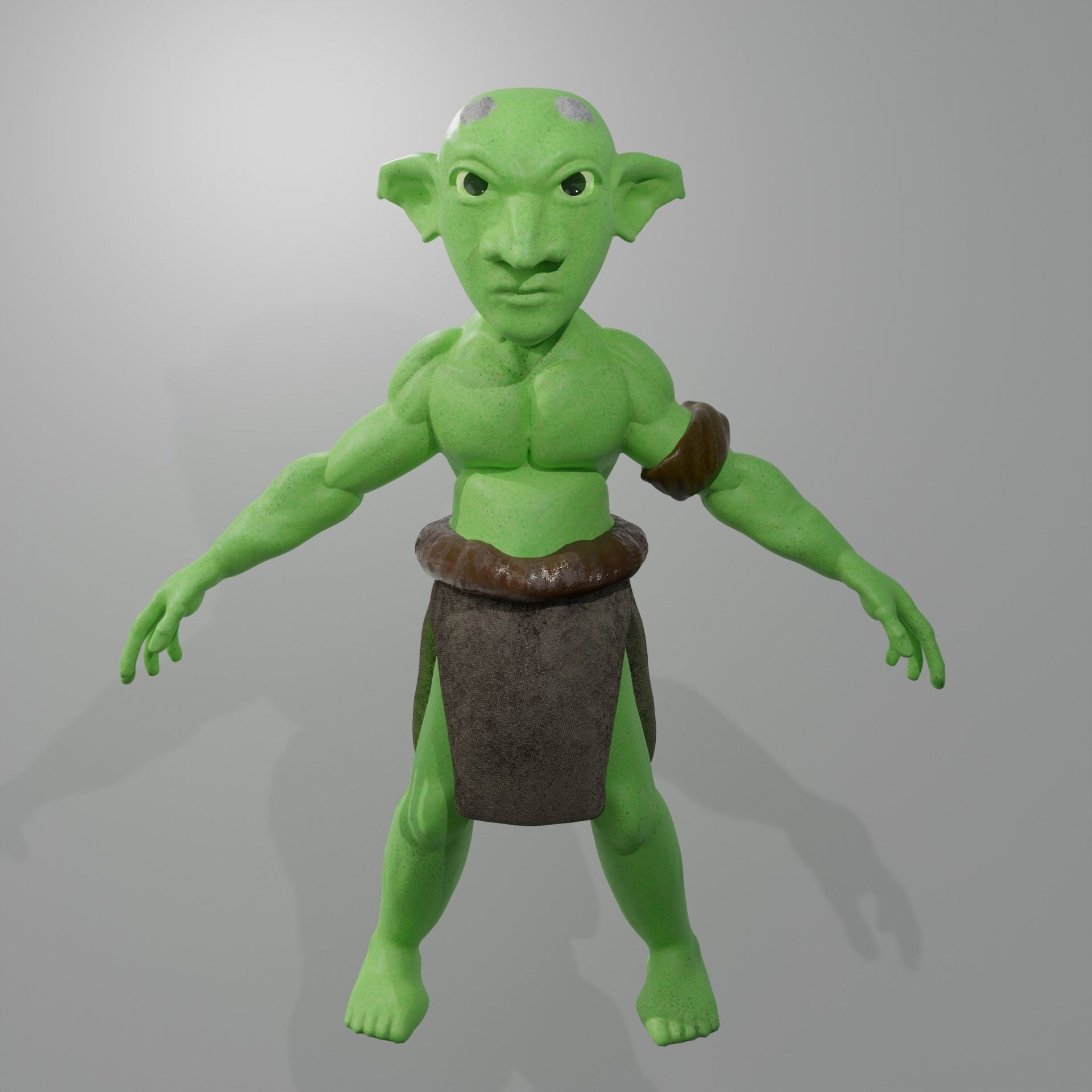 Green Goblin A Pose Not Rigged Low-poly 3D model_9