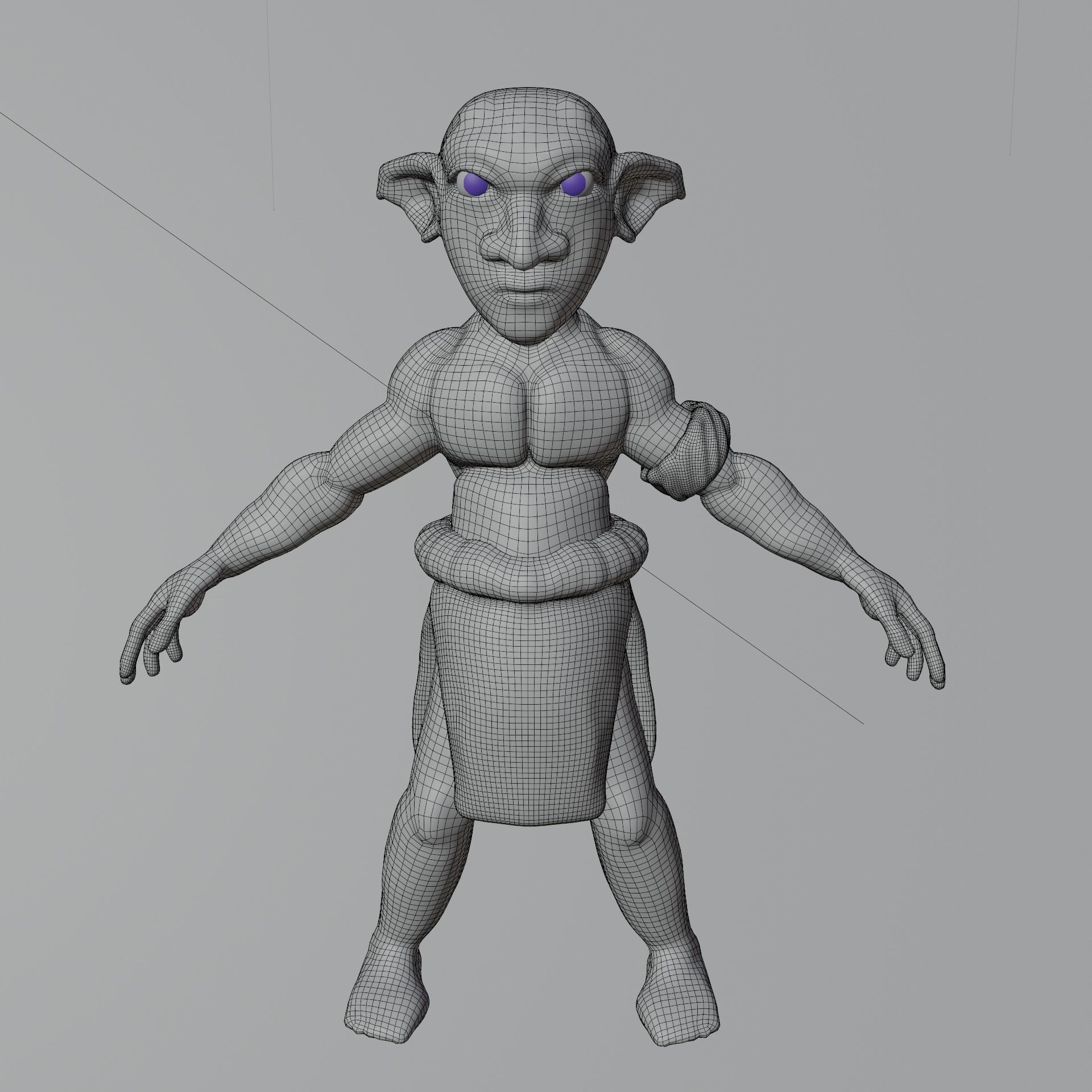 Green Goblin A Pose Not Rigged Low-poly 3D model_10