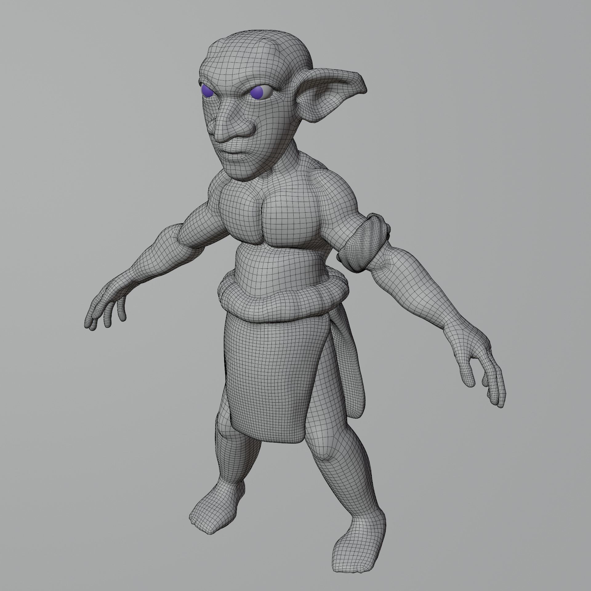 Green Goblin A Pose Not Rigged Low-poly 3D model_7
