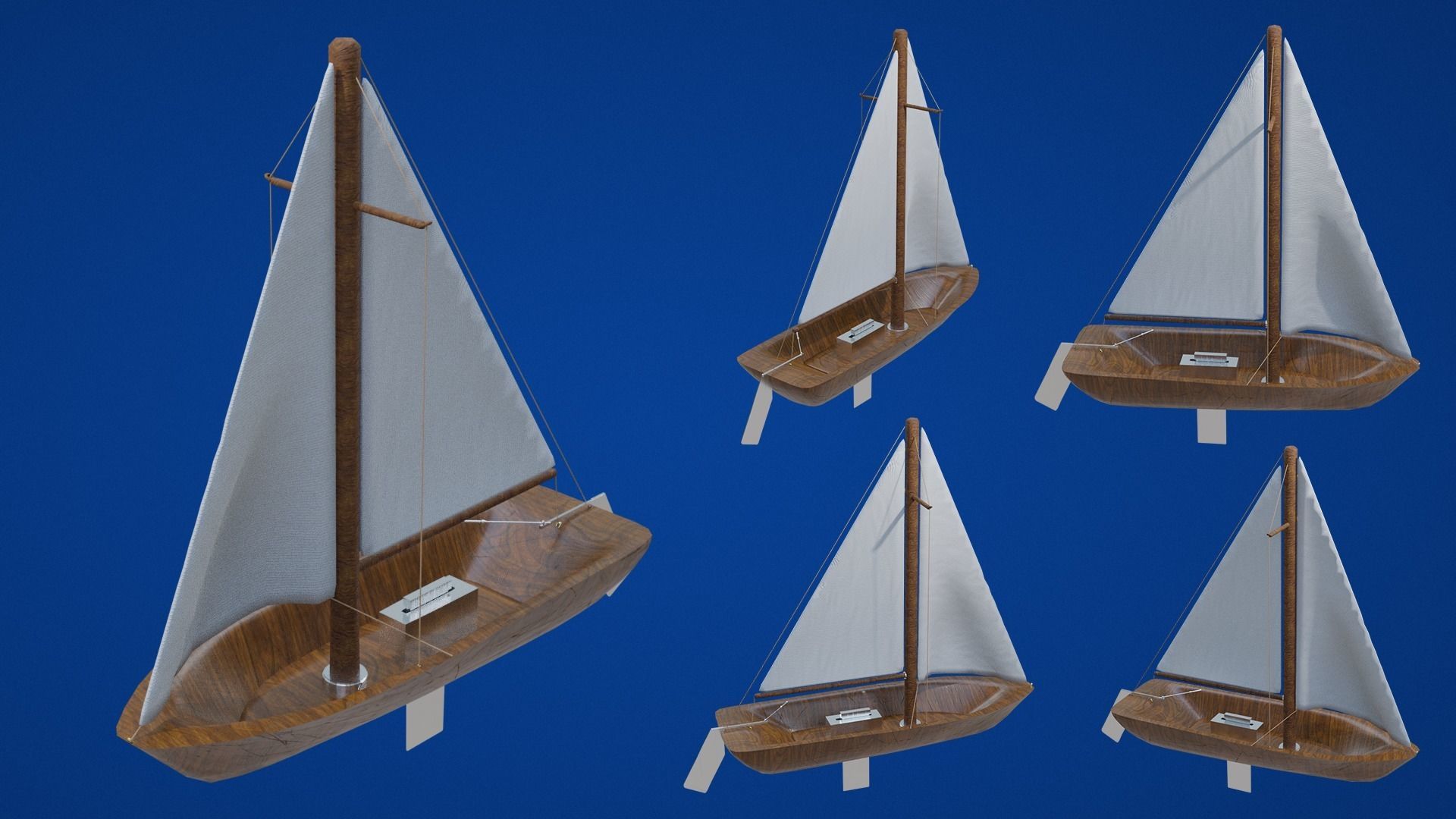 Sailing Boat Low-poly 3D model_33
