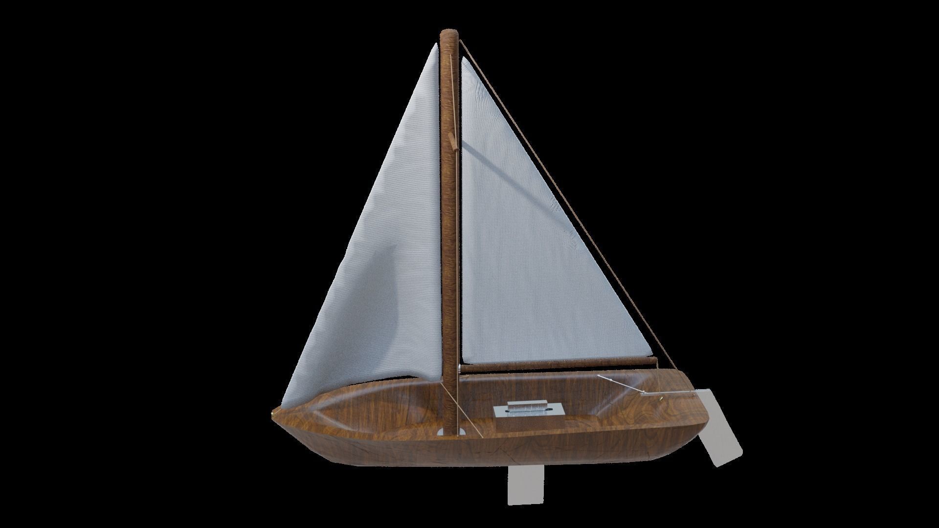 Sailing Boat Low-poly 3D model_1