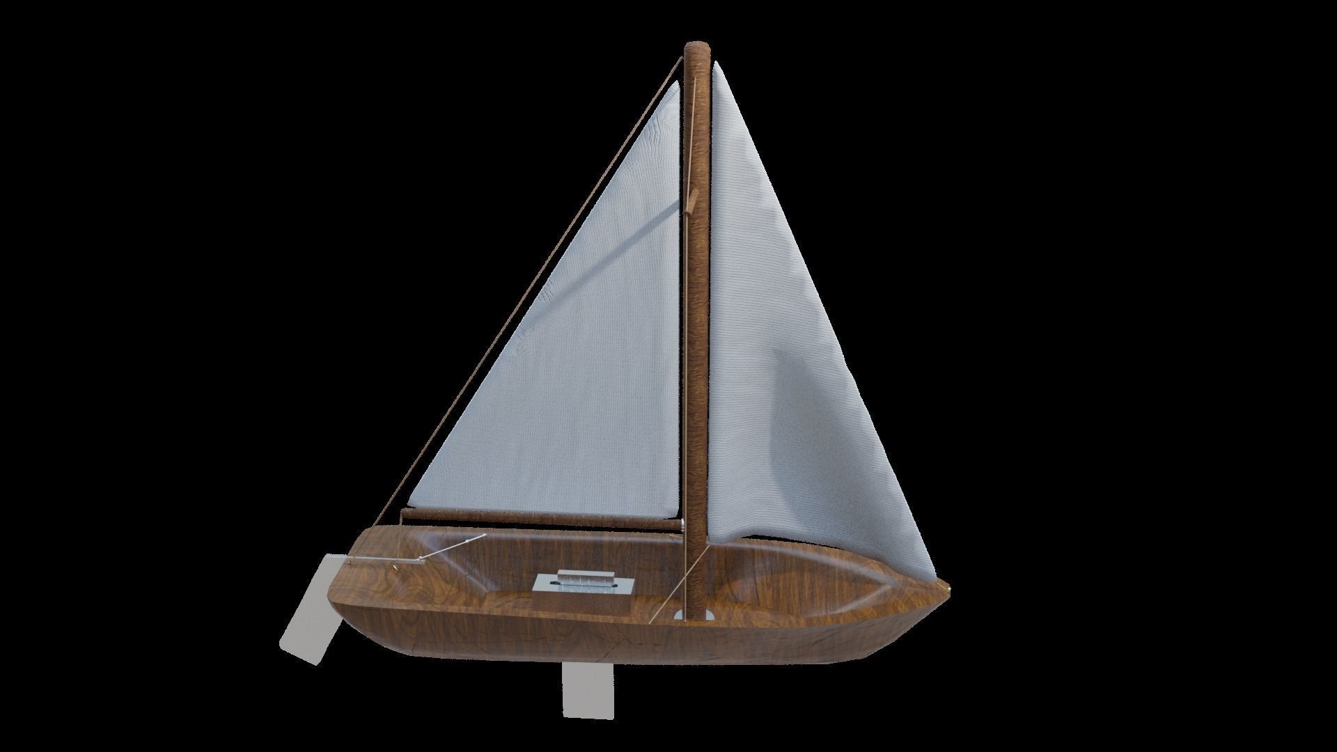 Sailing Boat Low-poly 3D model_27