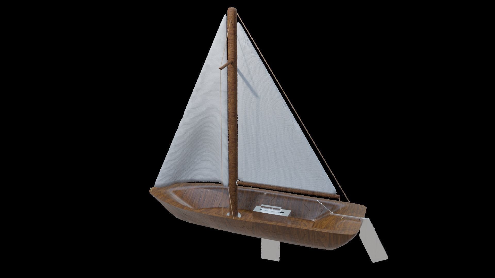 Sailing Boat Low-poly 3D model_15