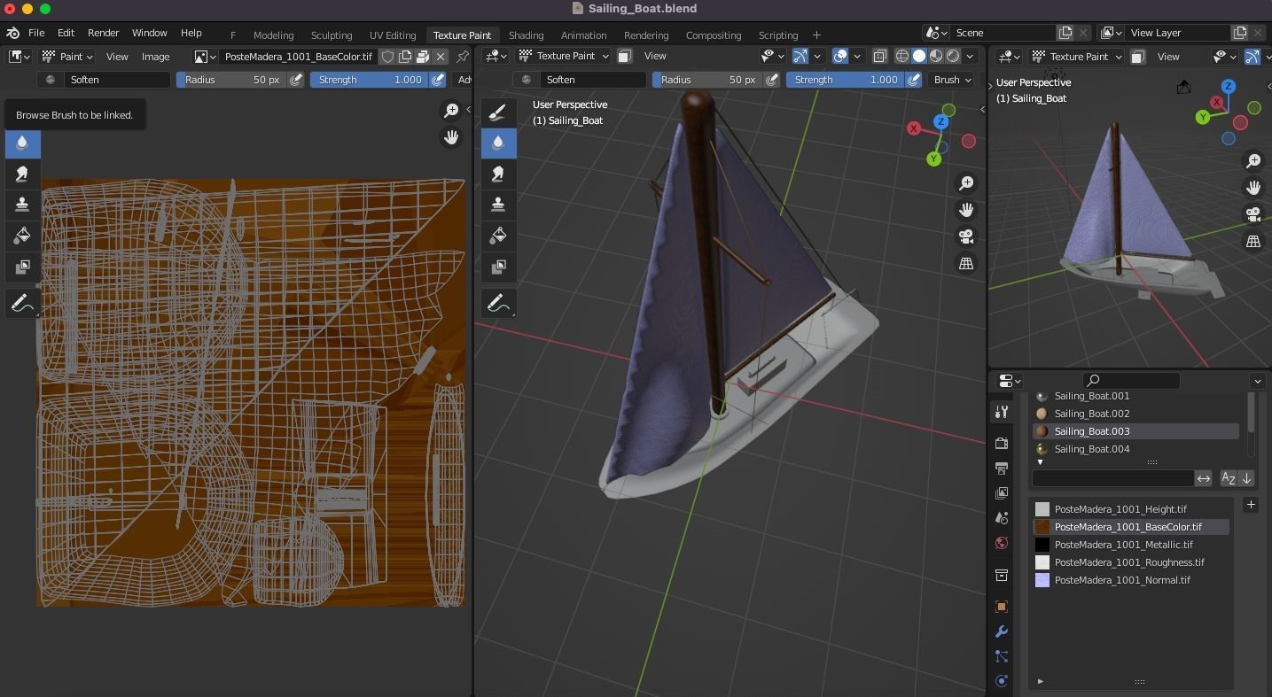 Sailing Boat Low-poly 3D model_6