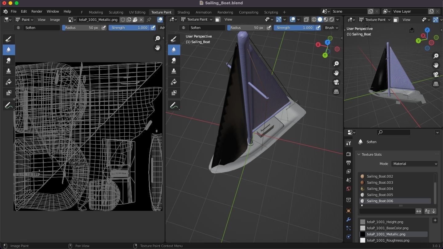 Sailing Boat Low-poly 3D model_4