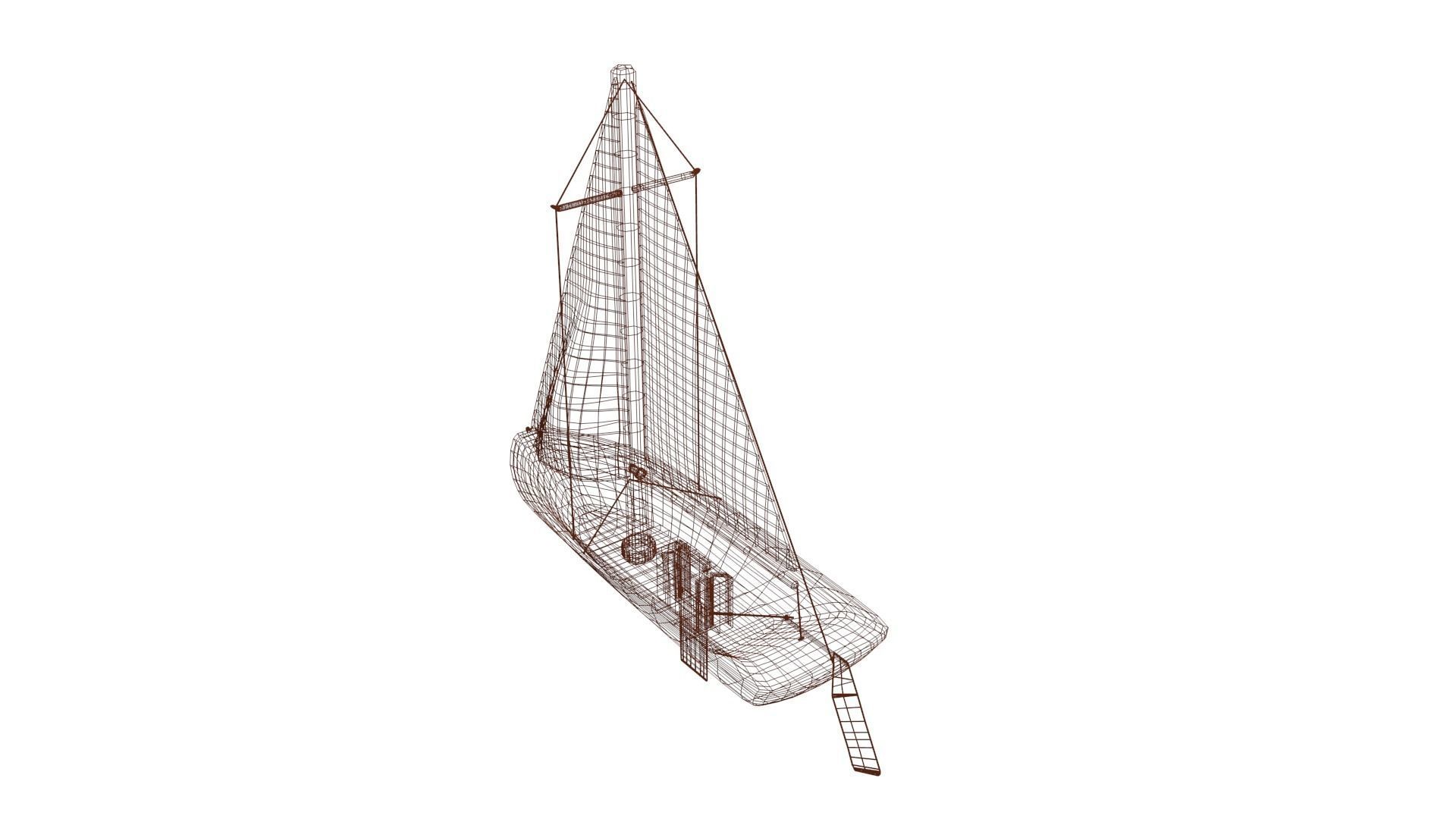 Sailing Boat Low-poly 3D model_46