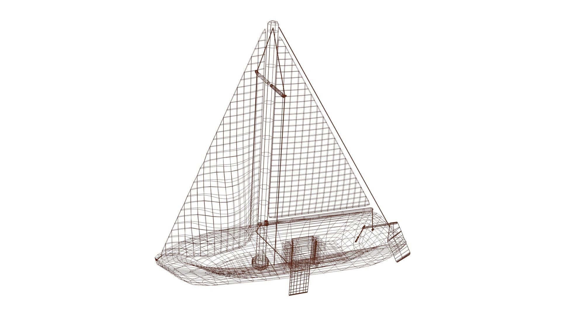 Sailing Boat Low-poly 3D model_48