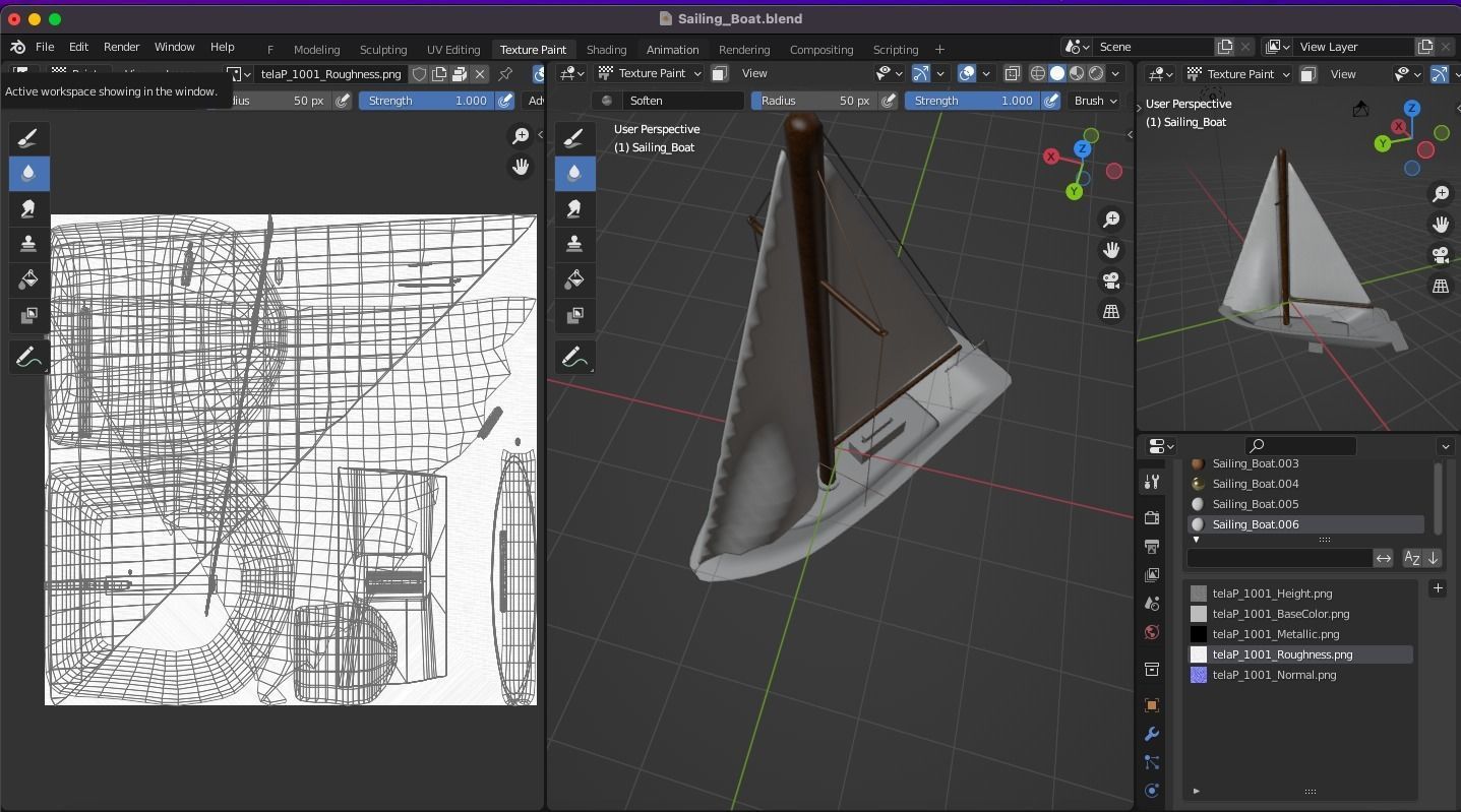 Sailing Boat Low-poly 3D model_7
