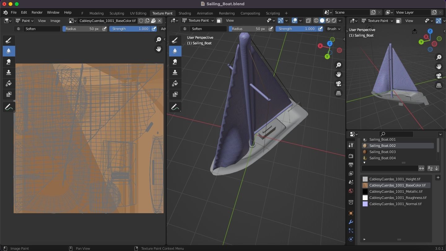 Sailing Boat Low-poly 3D model_5
