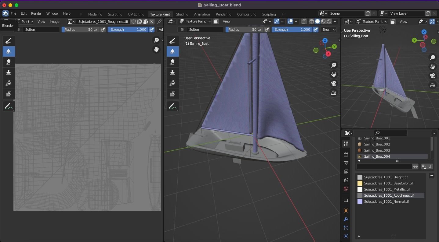 Sailing Boat Low-poly 3D model_8