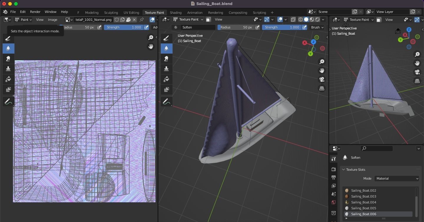 Sailing Boat Low-poly 3D model_3