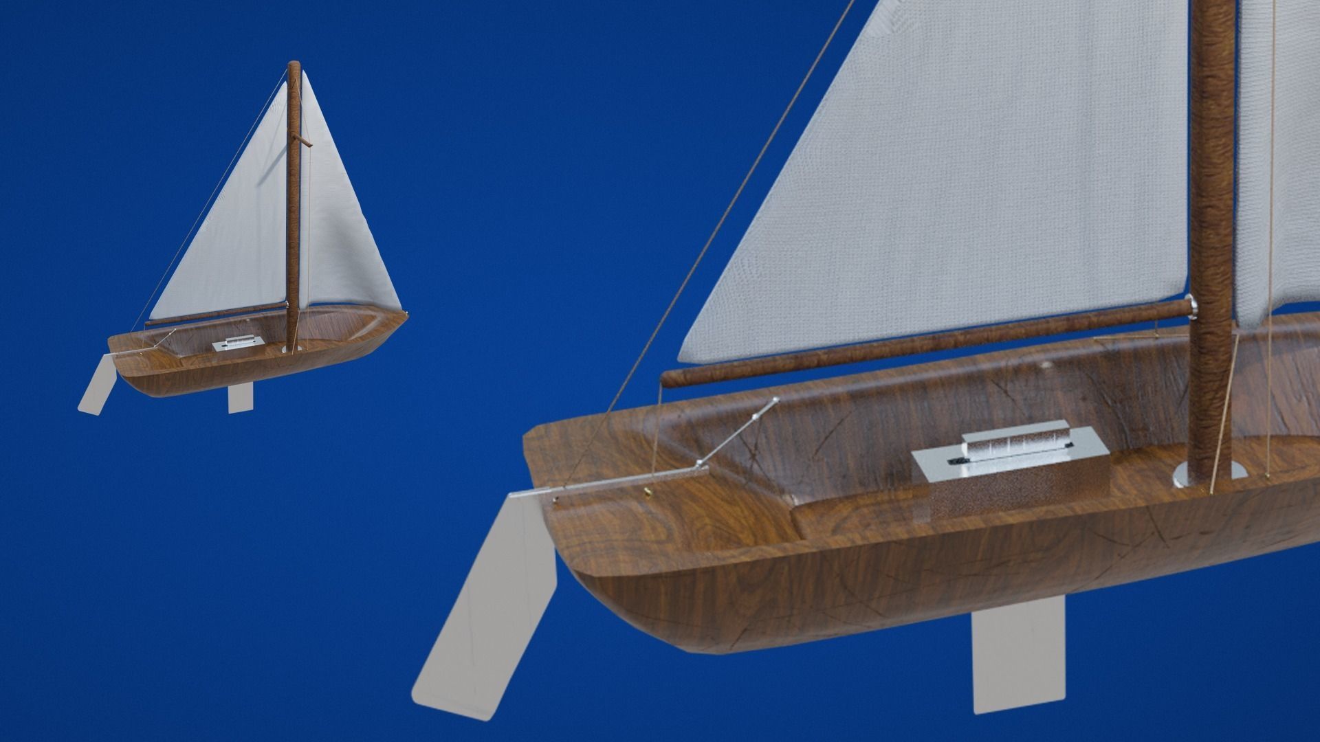 Sailing Boat Low-poly 3D model_36