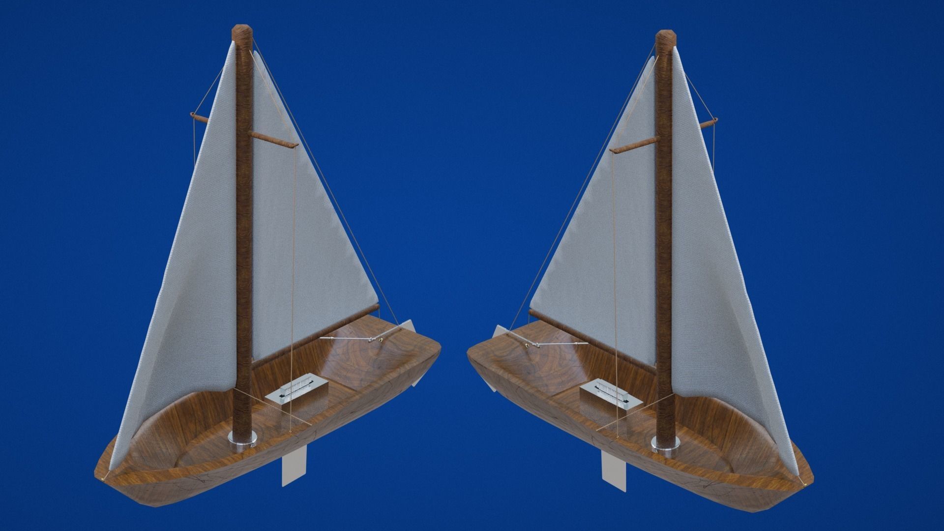 Sailing Boat Low-poly 3D model_32
