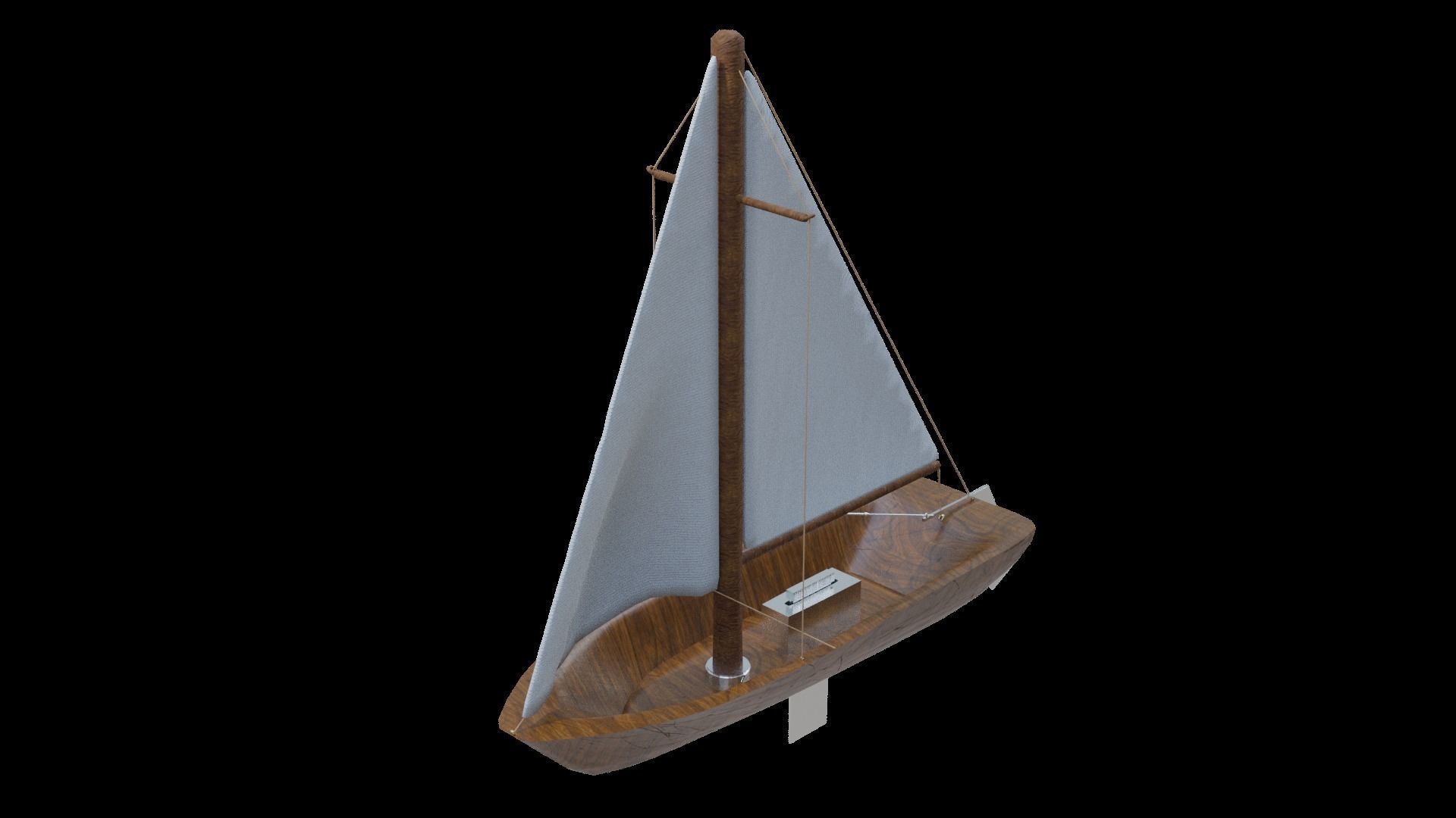 Sailing Boat Low-poly 3D model_11