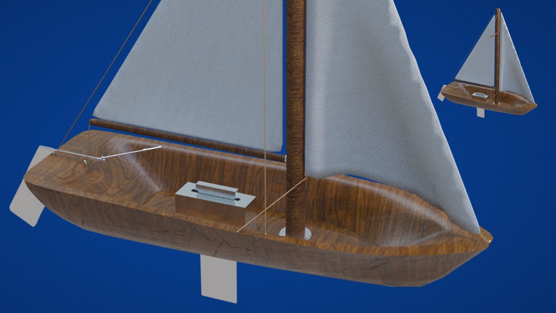Sailing Boat Low-poly 3D model_35