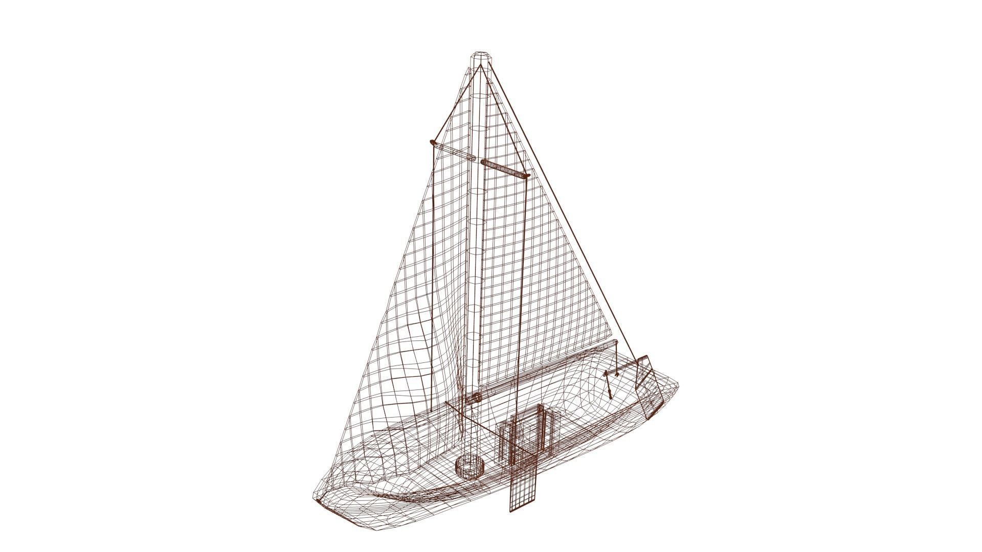 Sailing Boat Low-poly 3D model_49