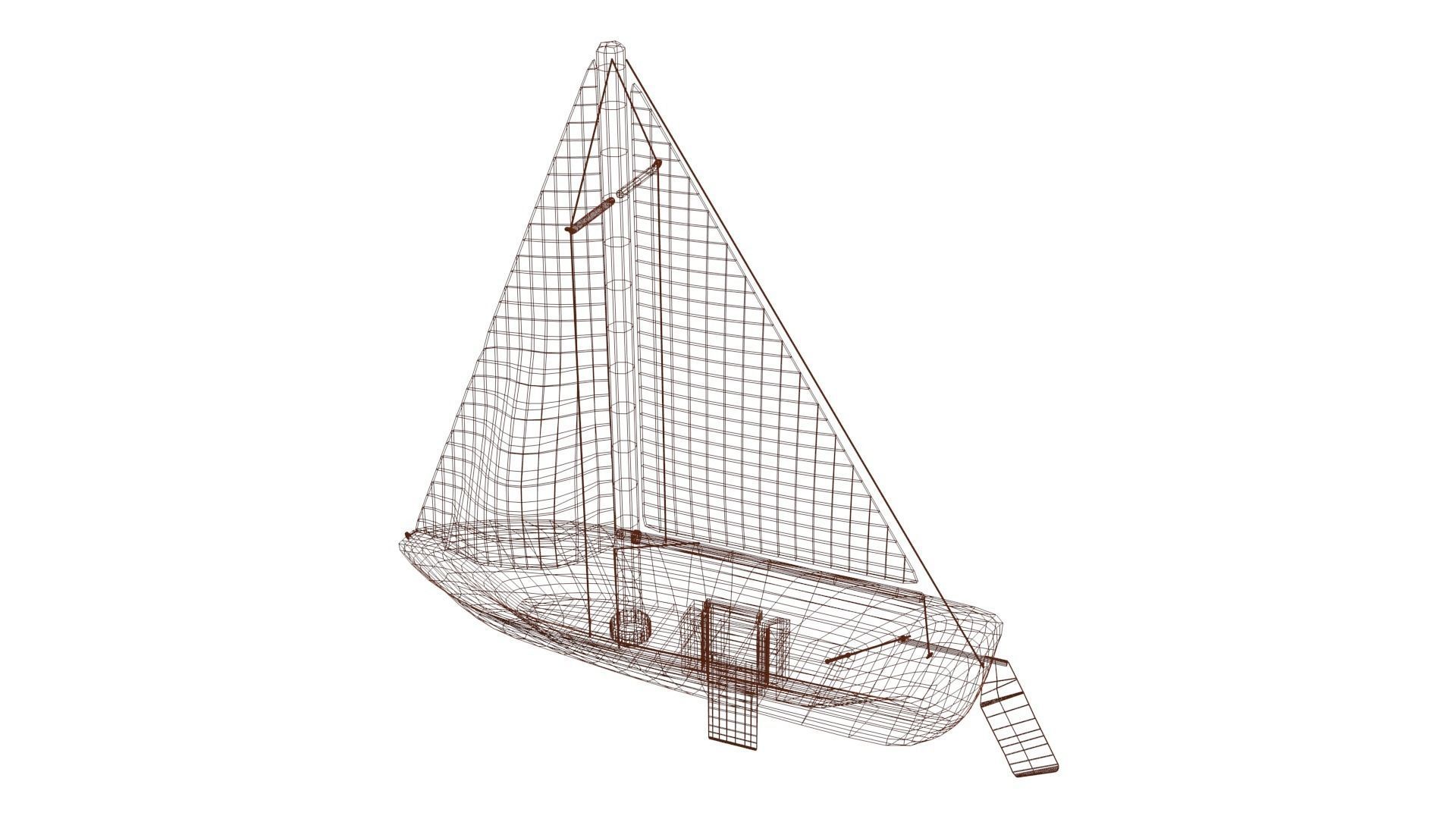 Sailing Boat Low-poly 3D model_47