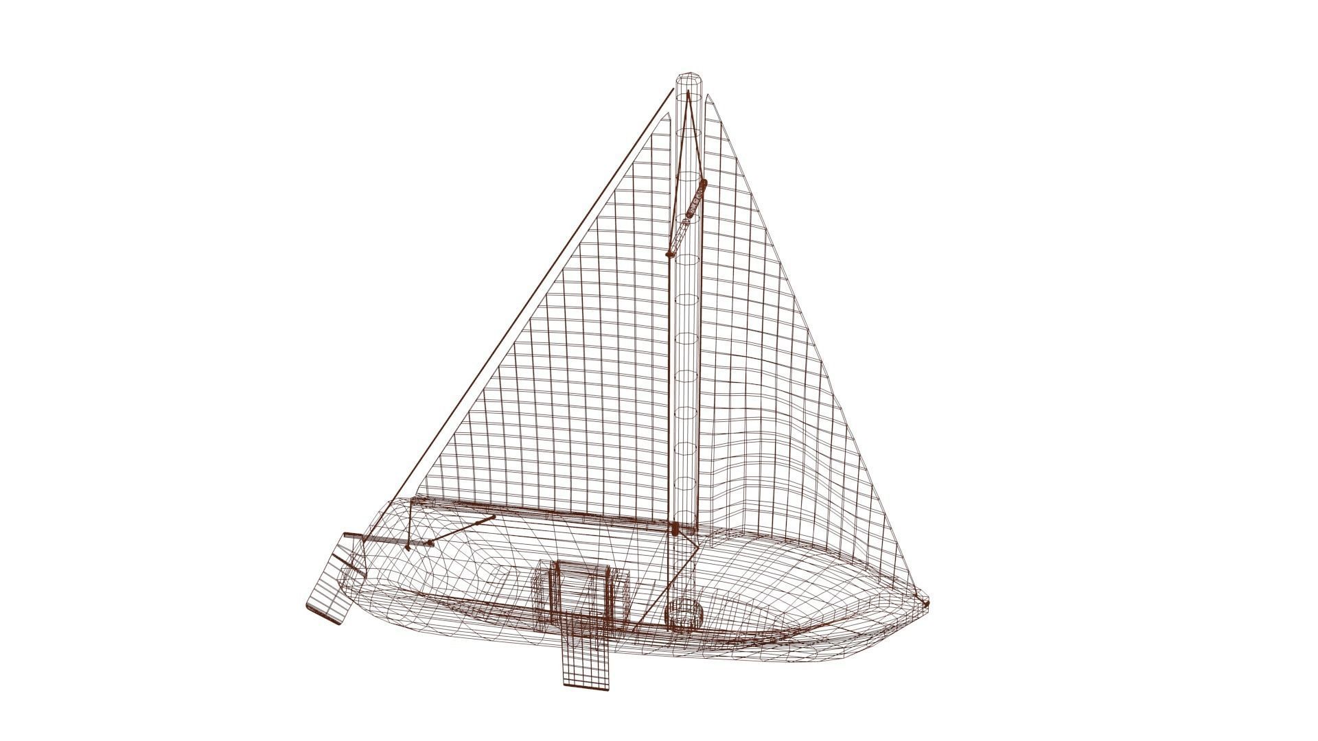 Sailing Boat Low-poly 3D model_43