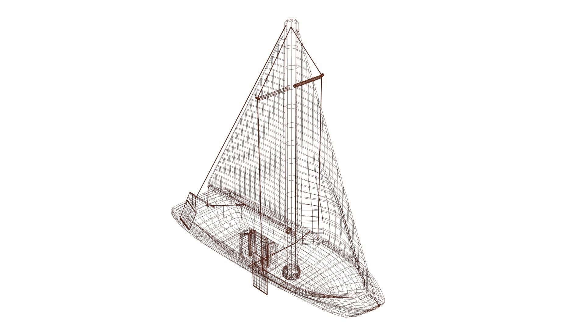 Sailing Boat Low-poly 3D model_42