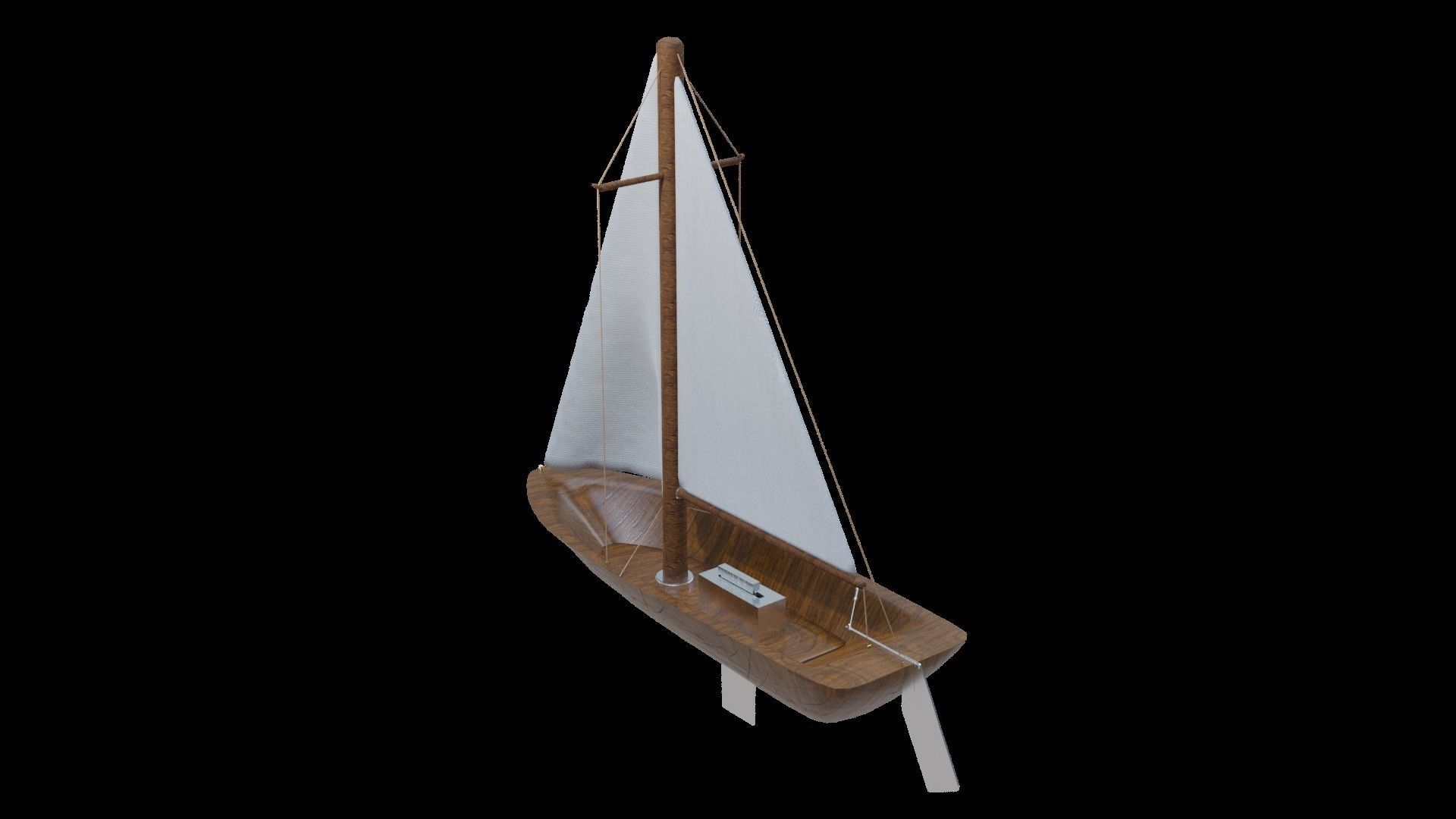 Sailing Boat Low-poly 3D model_16