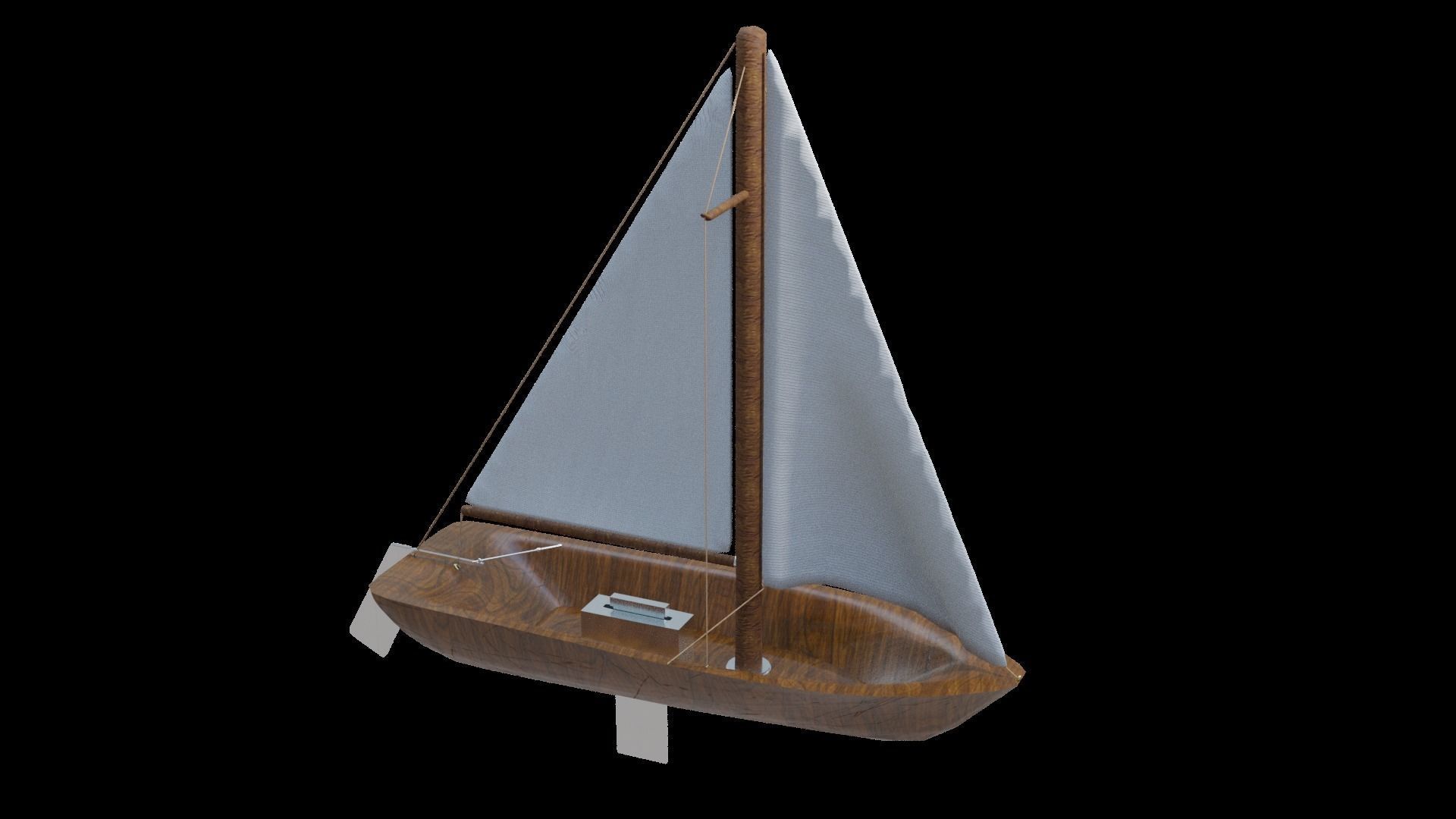 Sailing Boat Low-poly 3D model_24
