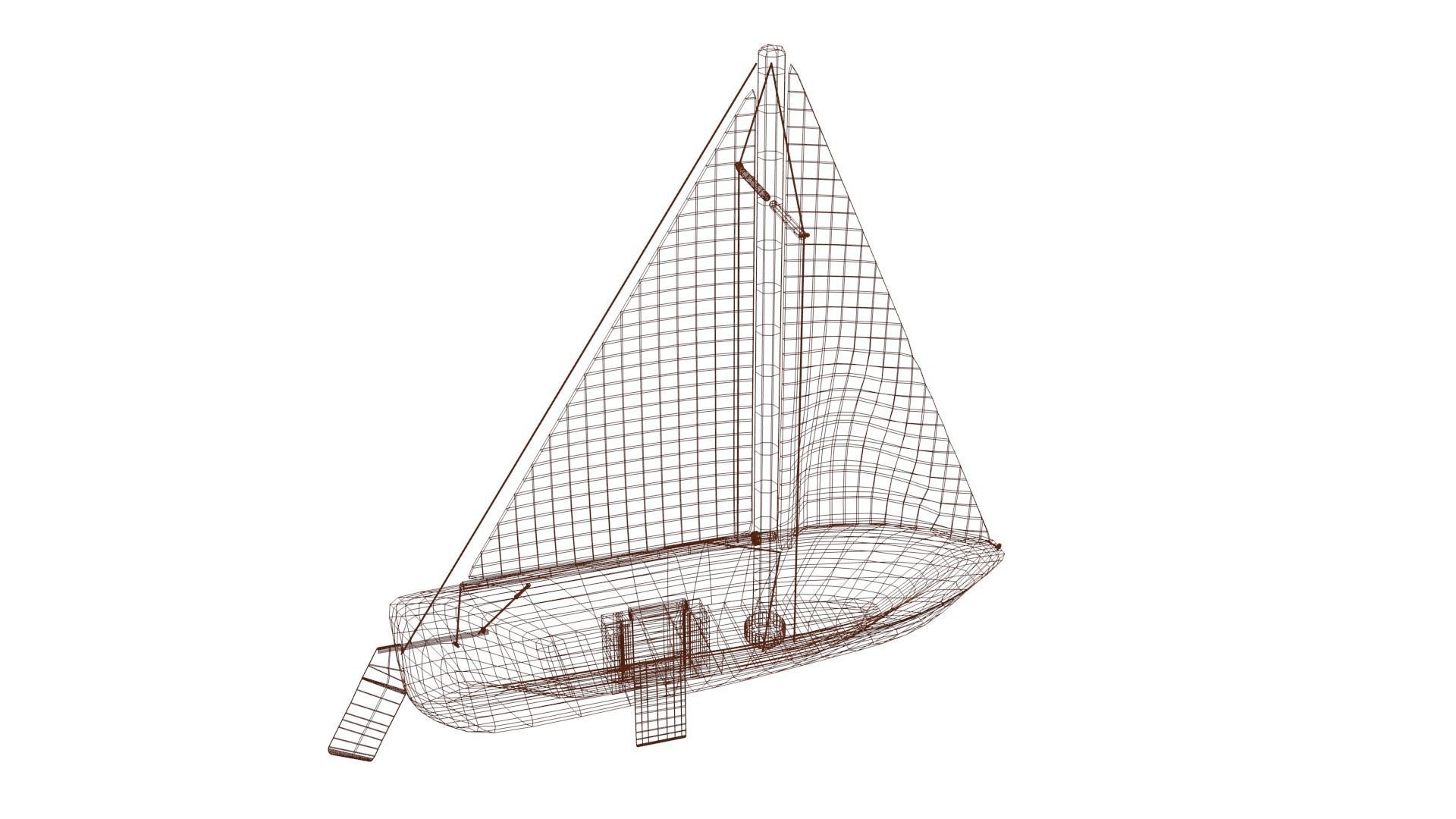 Sailing Boat Low-poly 3D model_44