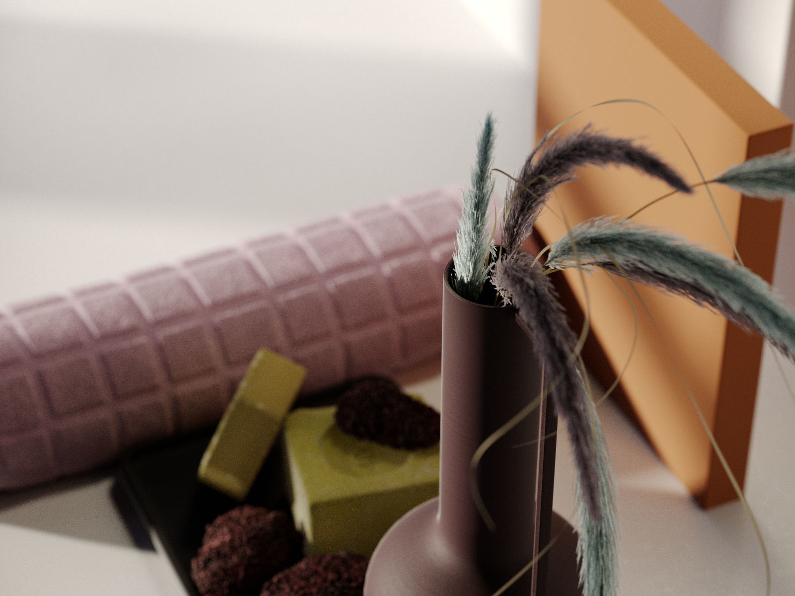 Tray with Bathroom Accessories and Vase 3D model_2