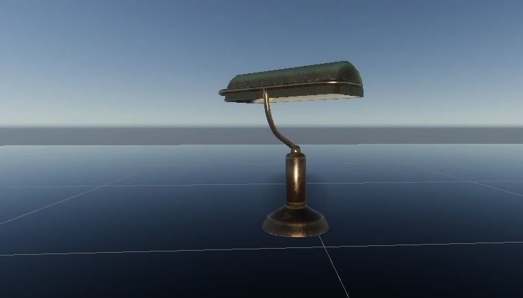 Antiqe Table Lamp Game Ready Low-poly 3D model_1