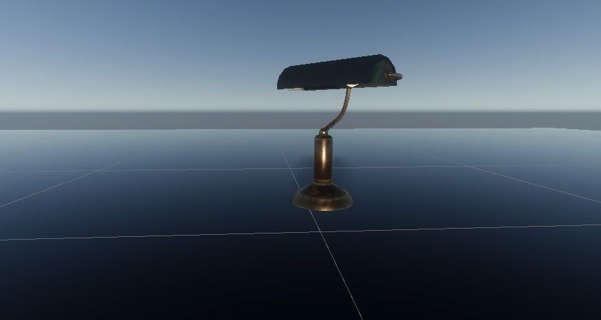 Antiqe Table Lamp Game Ready Low-poly 3D model_2