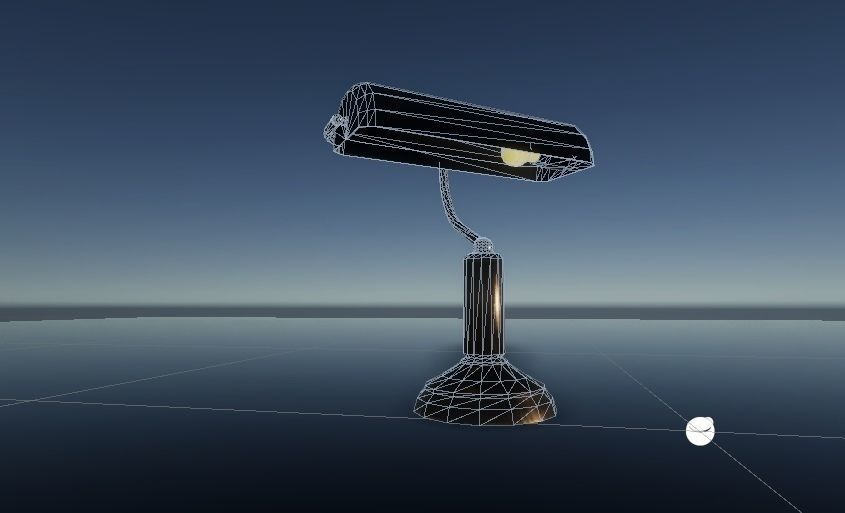 Antiqe Table Lamp Game Ready Low-poly 3D model_3