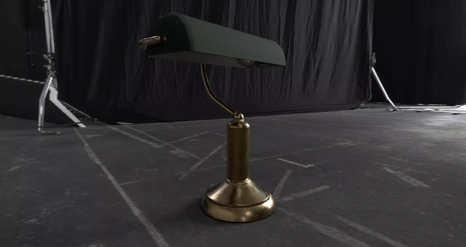 Antiqe Table Lamp Game Ready Low-poly 3D model_0